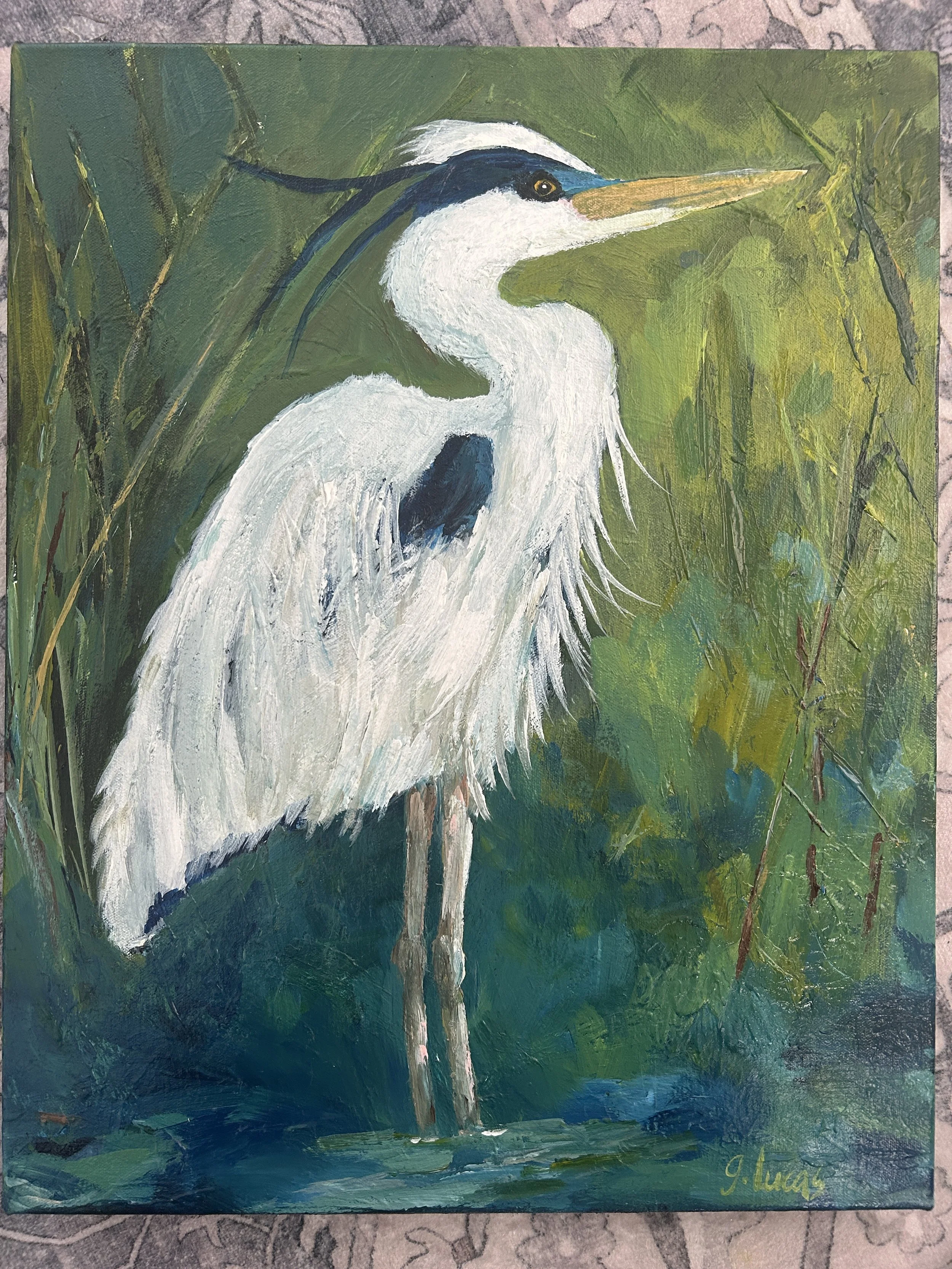 Heron painting