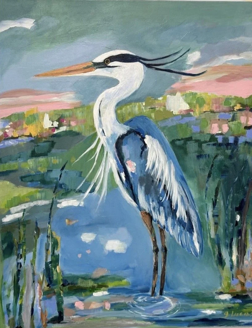 "Heron Under Pastel Skies" Fine Art Print