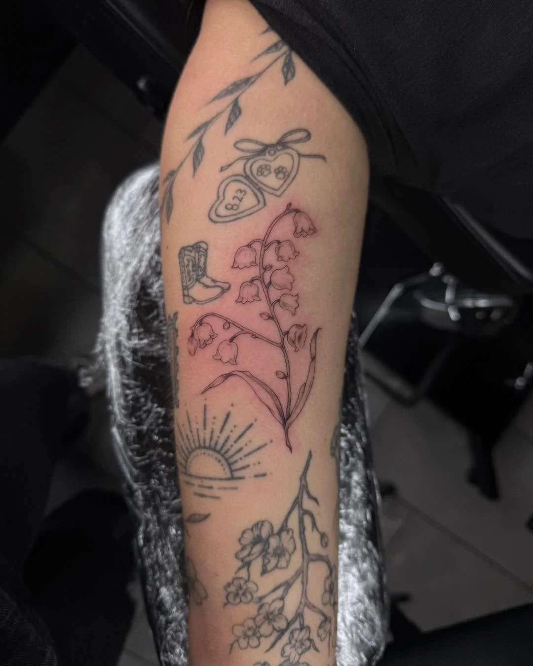 Lilly of the valley 🤍  #MadisonWI #femaletattooartist #lillyofthevalleytattoo #floral #tattoos #floraltattoos