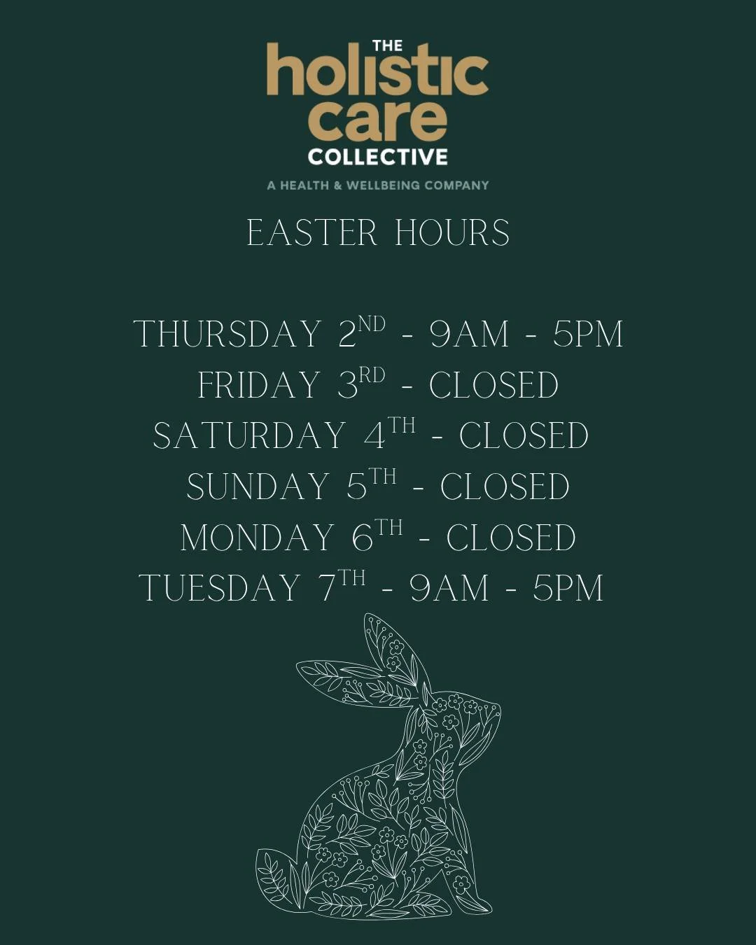 🐣🌸 Happy Easter from our team! 🌸🐣

Wishing everyone a safe and happy Easter filled with rest, family, and a little bit of chocolate 💛
A quick reminder that our clinic will be closed over the Easter period and will reopen on Tuesday 7th April.

W