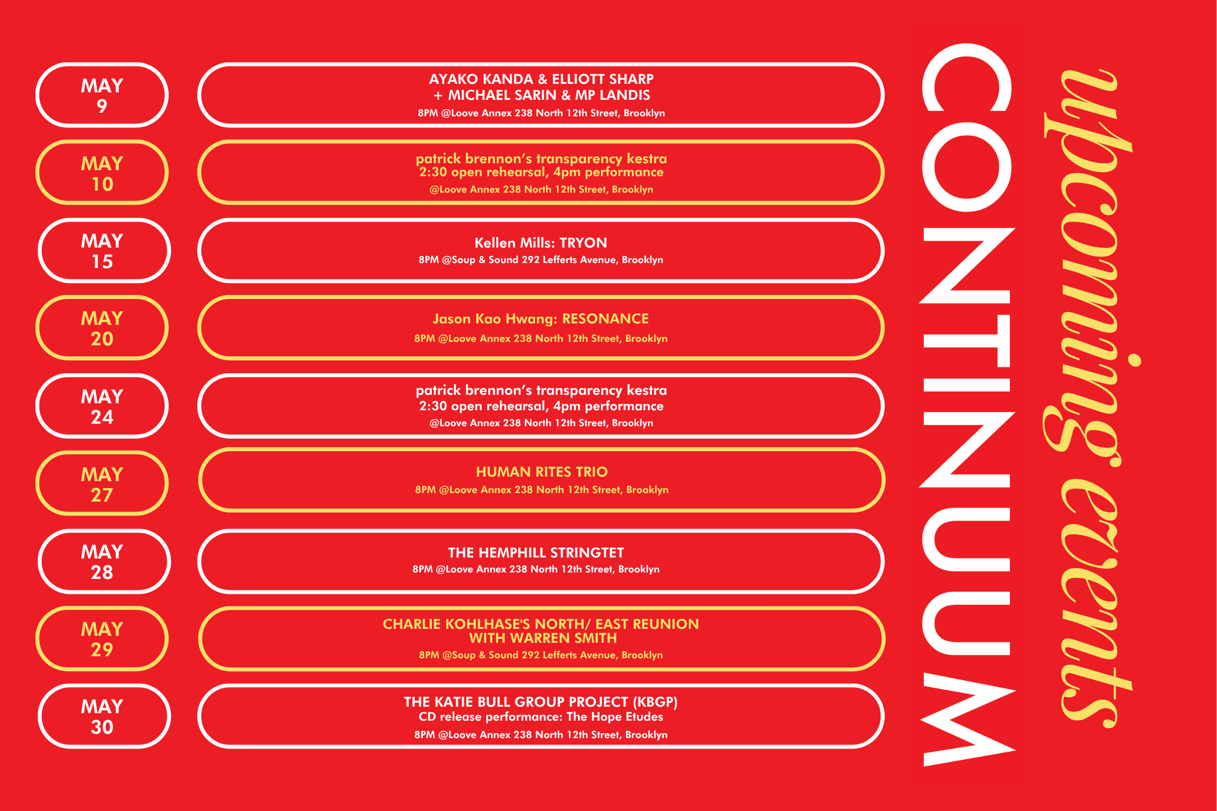 May 2026 Soup &amp; Sound Performances