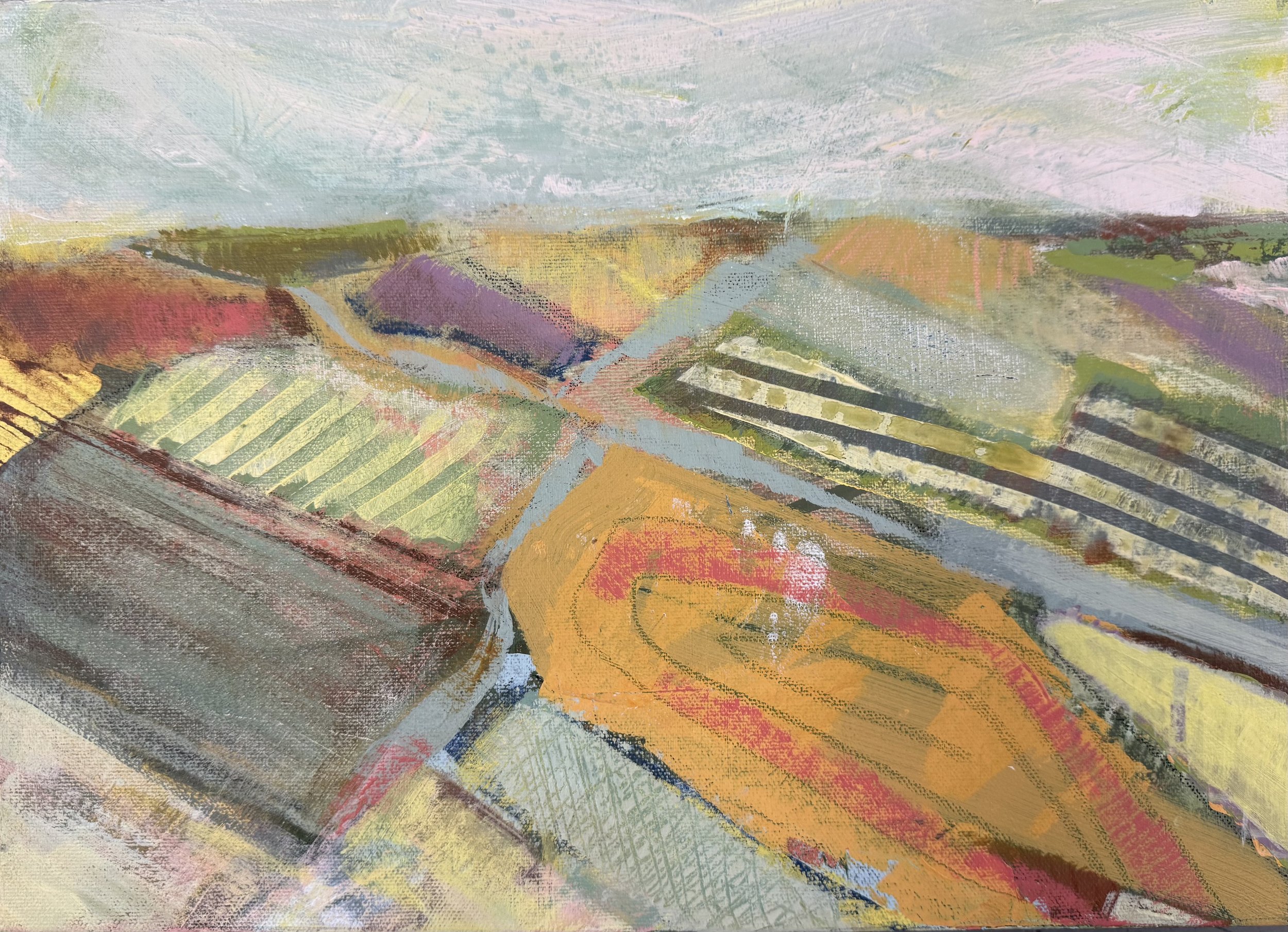  prairie study I  
10 x 14 x 1.75" 
mixed media on canvas 
$840