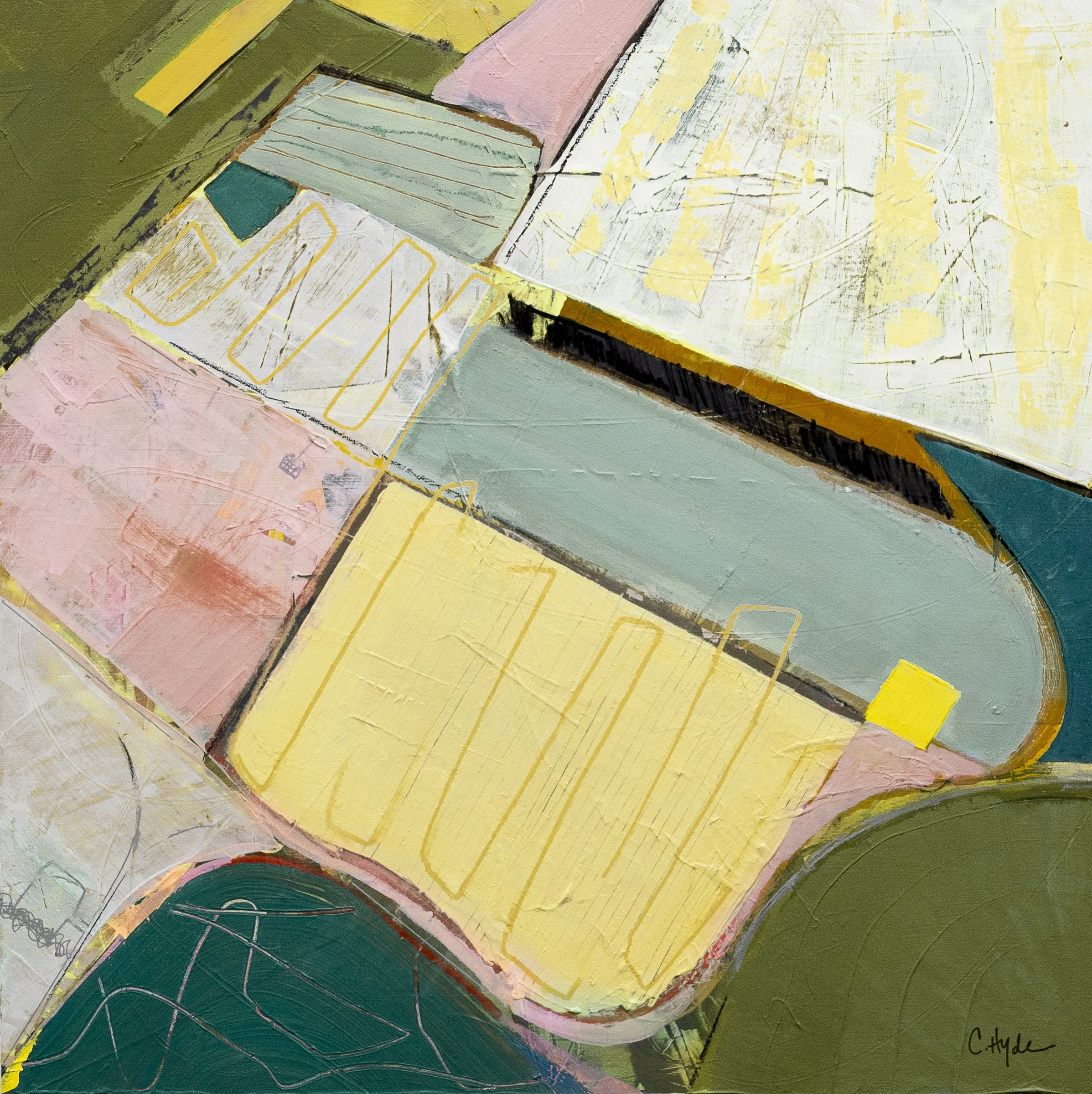  window seat V  
18 x 18 x .75" 
mixed media on canvas 
SOLD