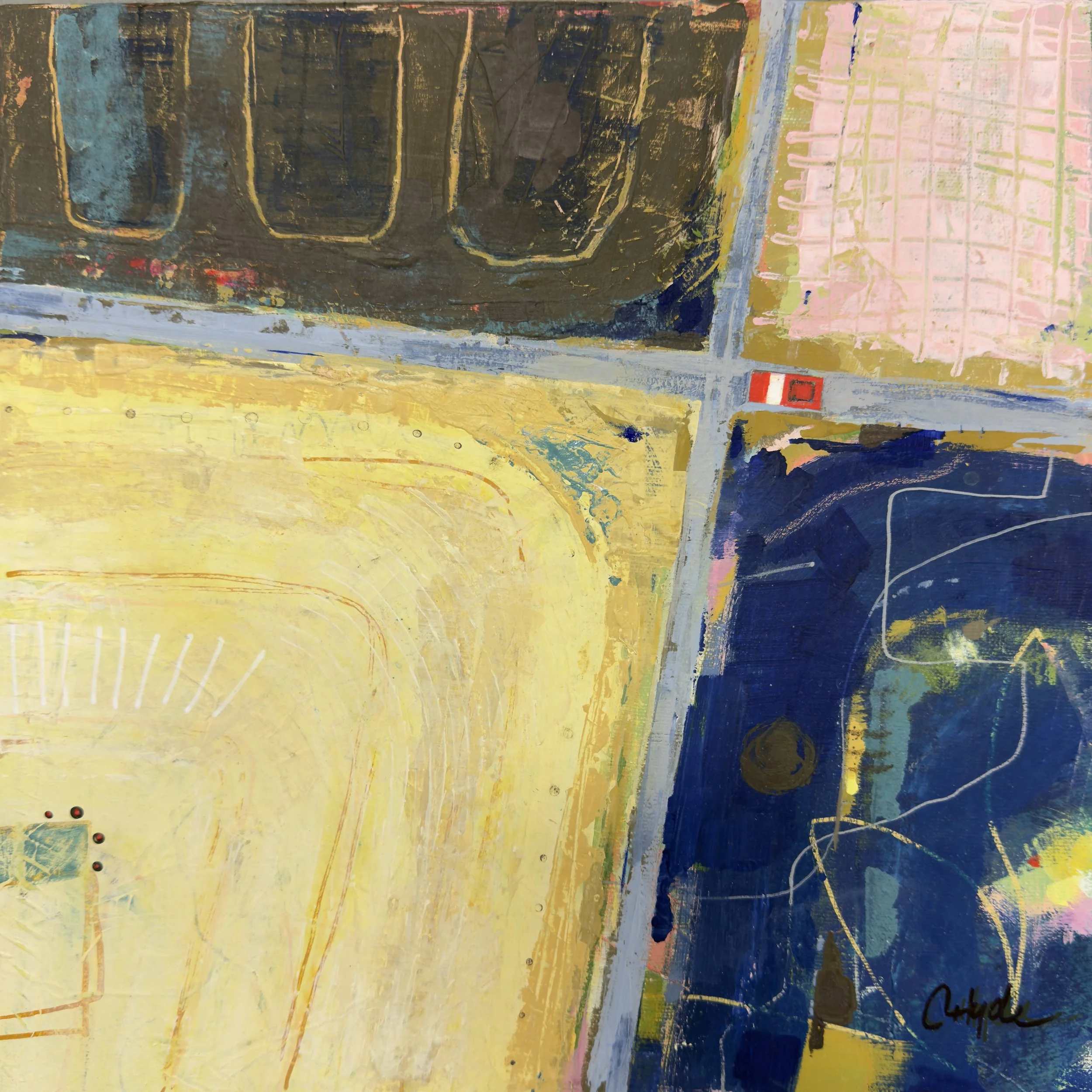  window seat II  
12 x 12 x .75" 
mixed media on canvas 
$675