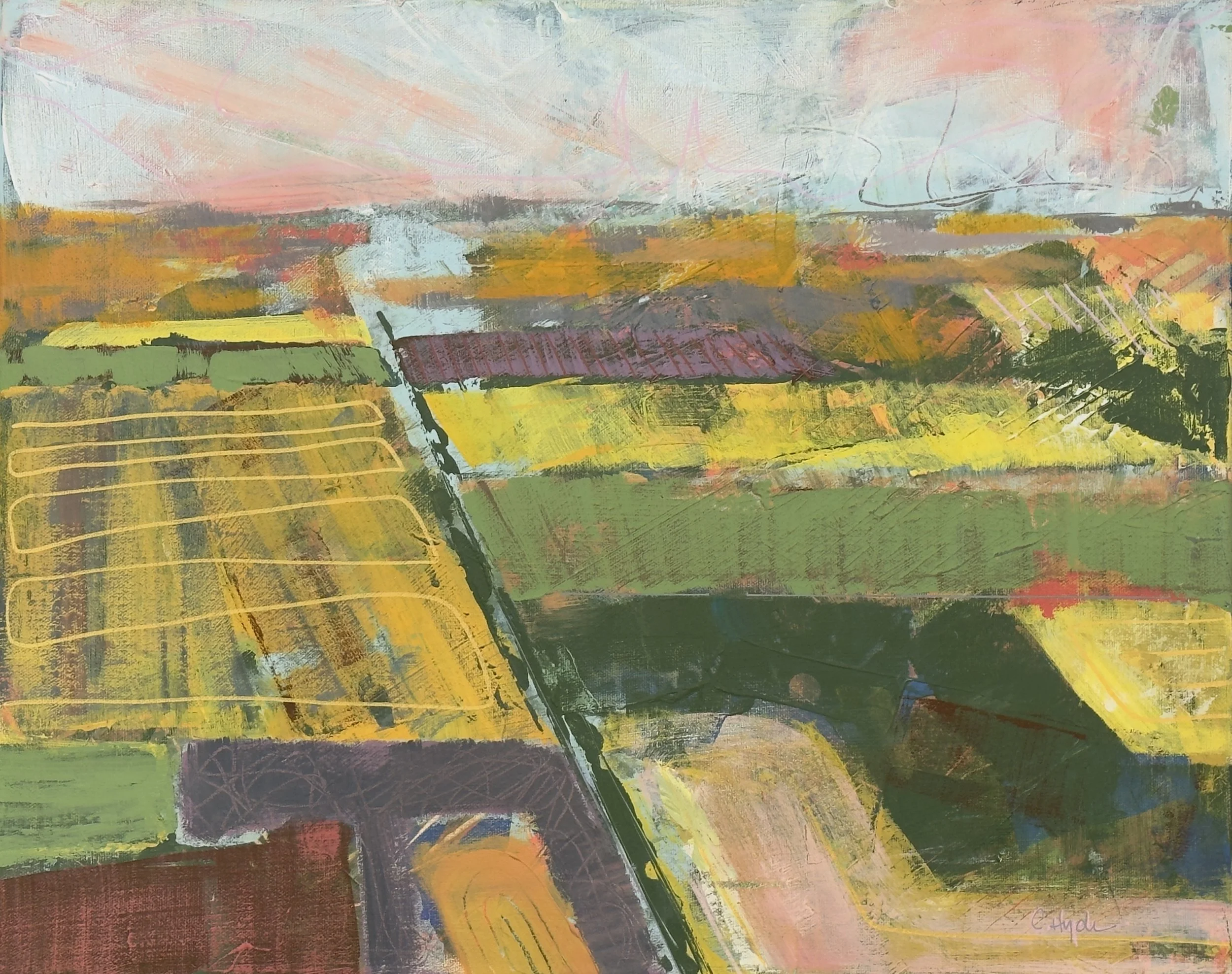  prairie study II  
16 x 20 x .75" 
mixed media on canvas 
$980