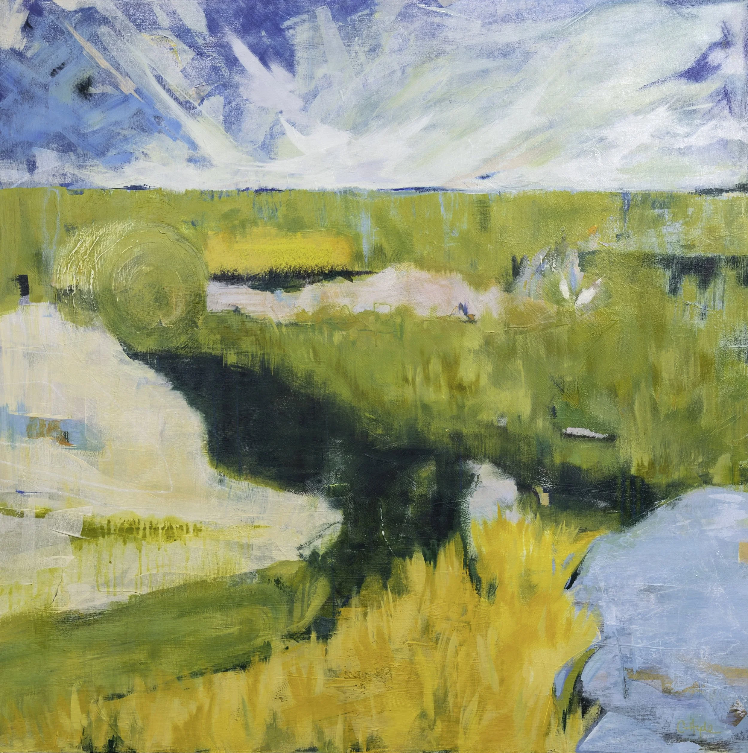  prairie soul  
40 x 40 x 1.75" 
acrylic & collage on birch panel 
$2800