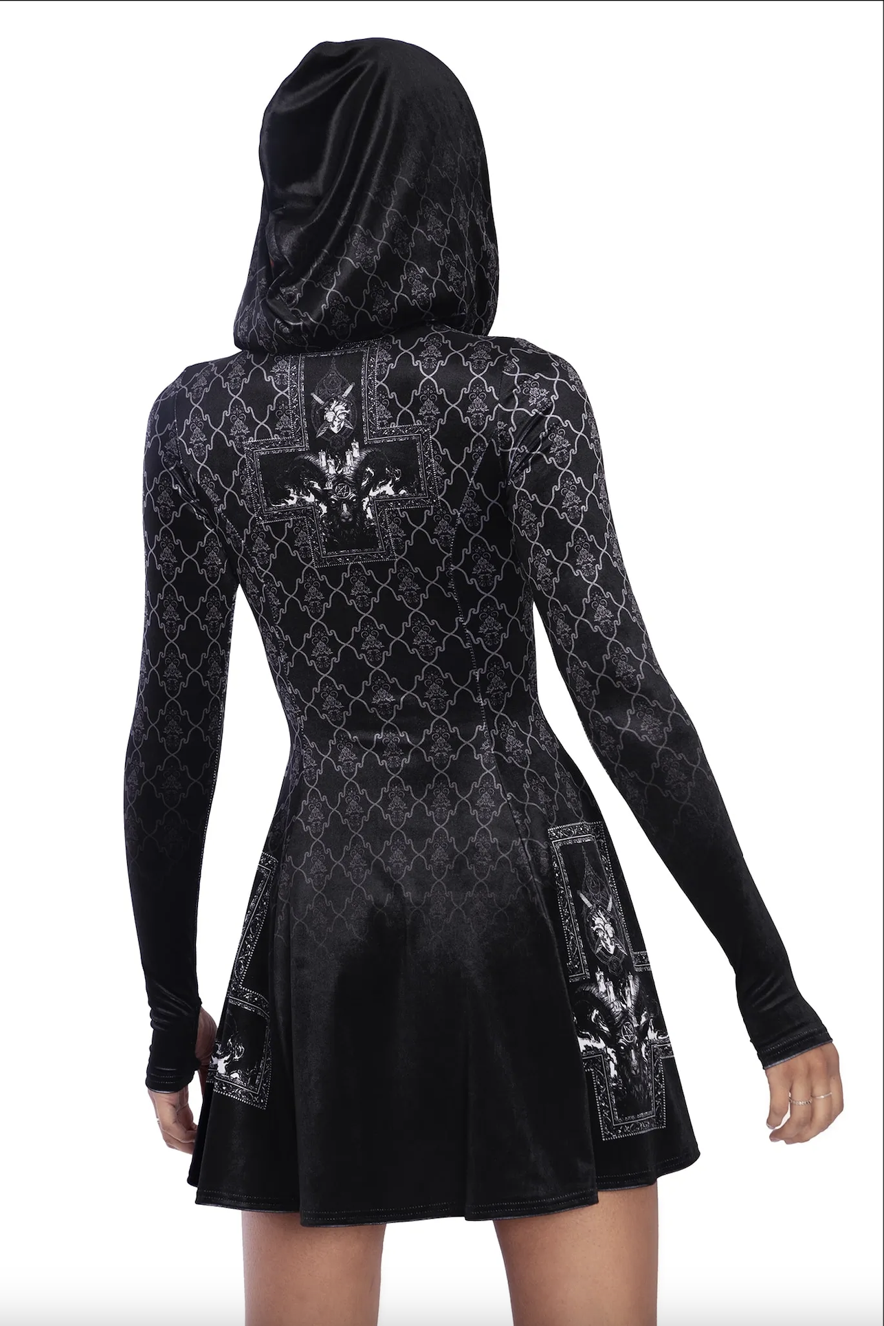 baphomet-velvet-hooded-long-sleeve-mini-skater-dress-back.png
