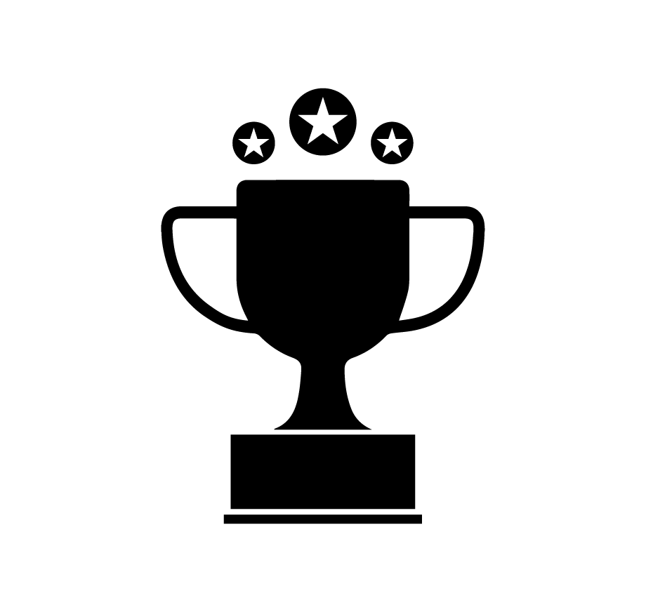 Black silhouette of a person with hands raised, surrounded by a star-shaped design in the center.