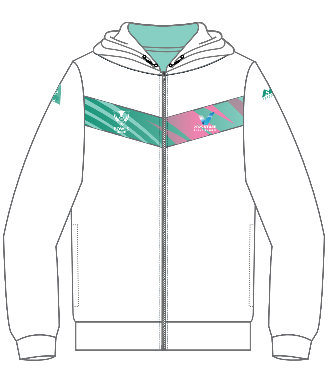 Unisex Bowls Hoody Cobalt White/Teal