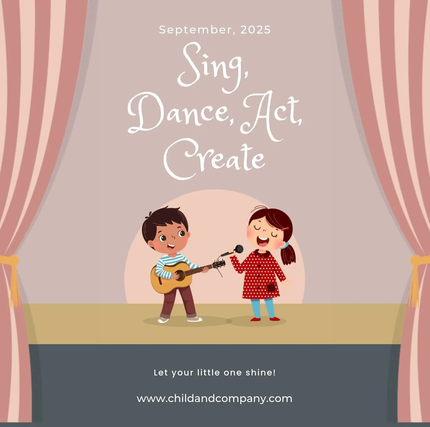 🎨🎶 This September will be a month full of creativity and fun🌟

Under the theme &ldquo;Sing, Dance, Act, Create&rdquo;, each week we&rsquo;ll explore a new world of artistic expression. The little ones will have the chance to create unique costumes