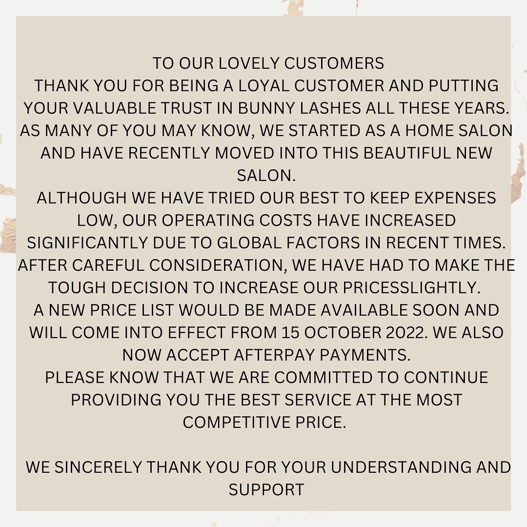 Polite notice: please refer to our booking tab in mid October or request a price list from us.(pricing won&rsquo;t be too drastically different) Hope you will continue to support our small business as we try to keep our pricing competitive to match t
