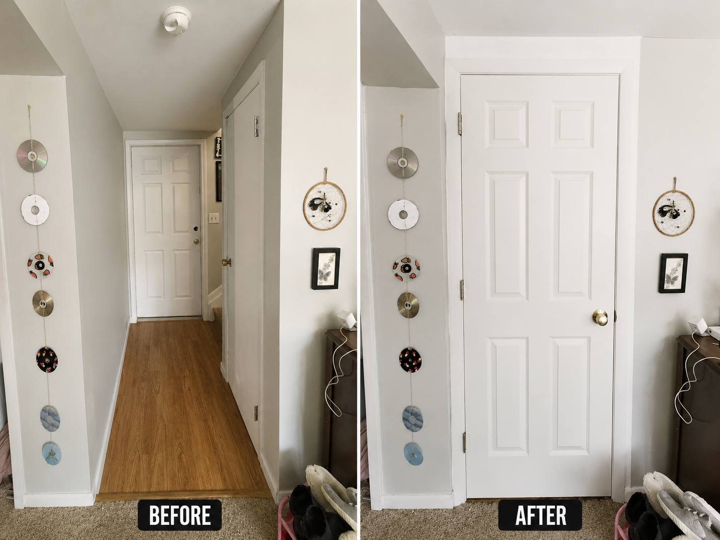 Open basement hallway in Arvada, CO before framing and adding a new interior door.