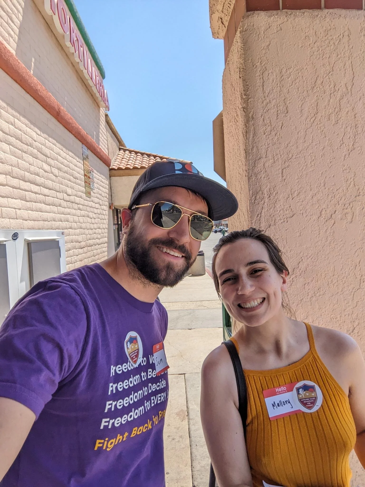 Volunteers registering voters at Vallarta -- July 2023