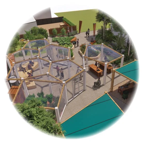 At Rangi Ruru Girls' School concepts have been developed for Project Toitū - a new eco hub and learning centre including edible gardens, a plant nursery, native and cultural gardens.