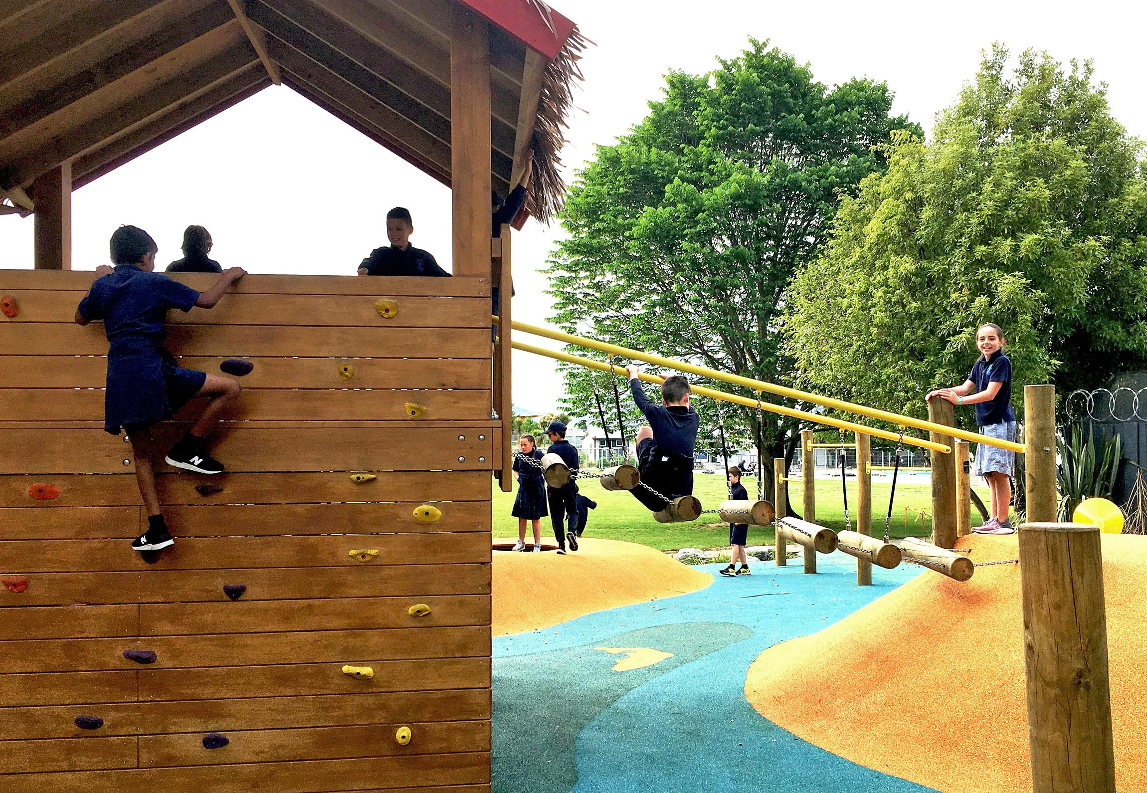Play fort and climbing wall by Botanic Landscape Architects in St Albans, Christchurch