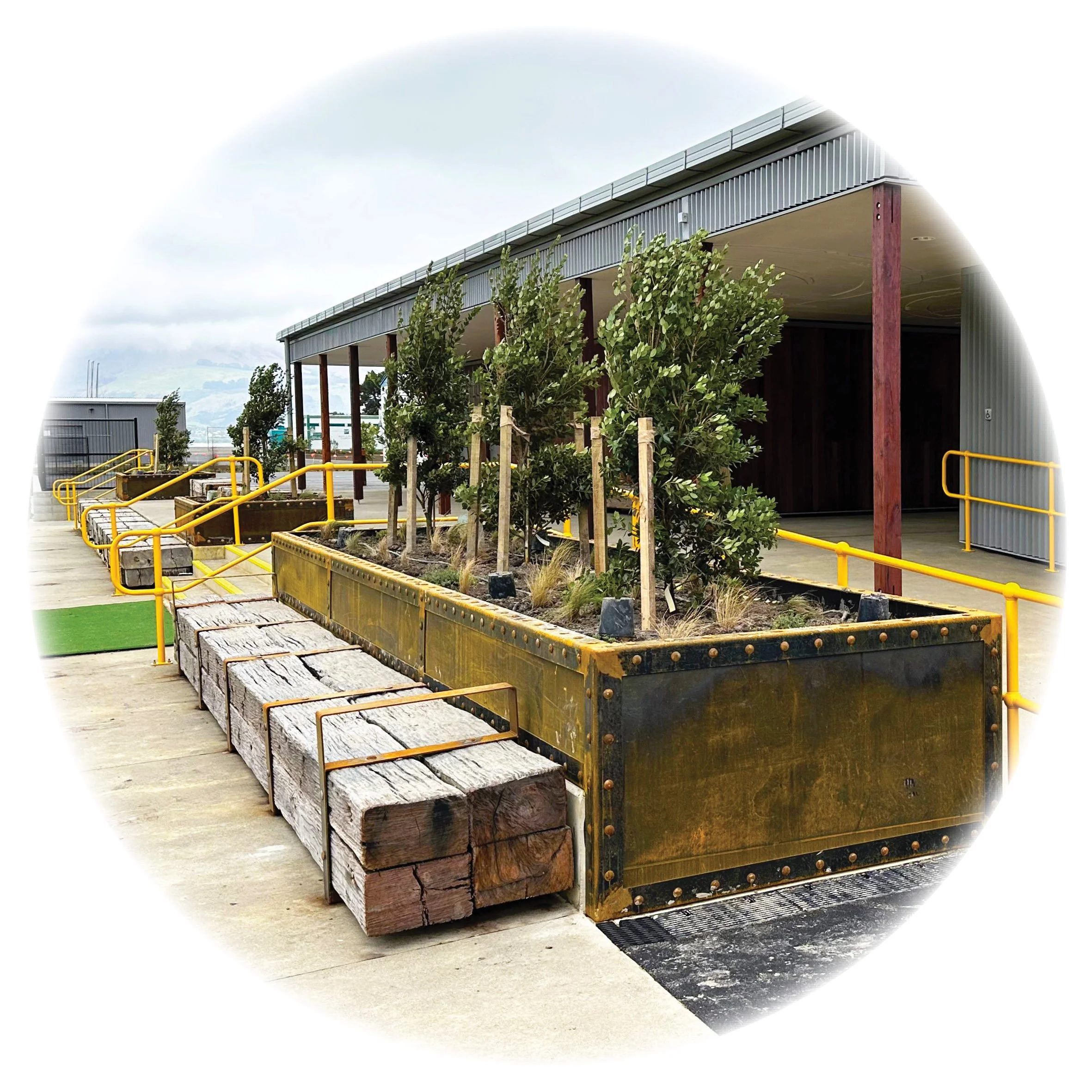 Repurposed wharf timbers and an industrial marine character at Tapoa Naval Point Stage 3 Landscape
- In collaboration with Ngāti Wheke and CCC