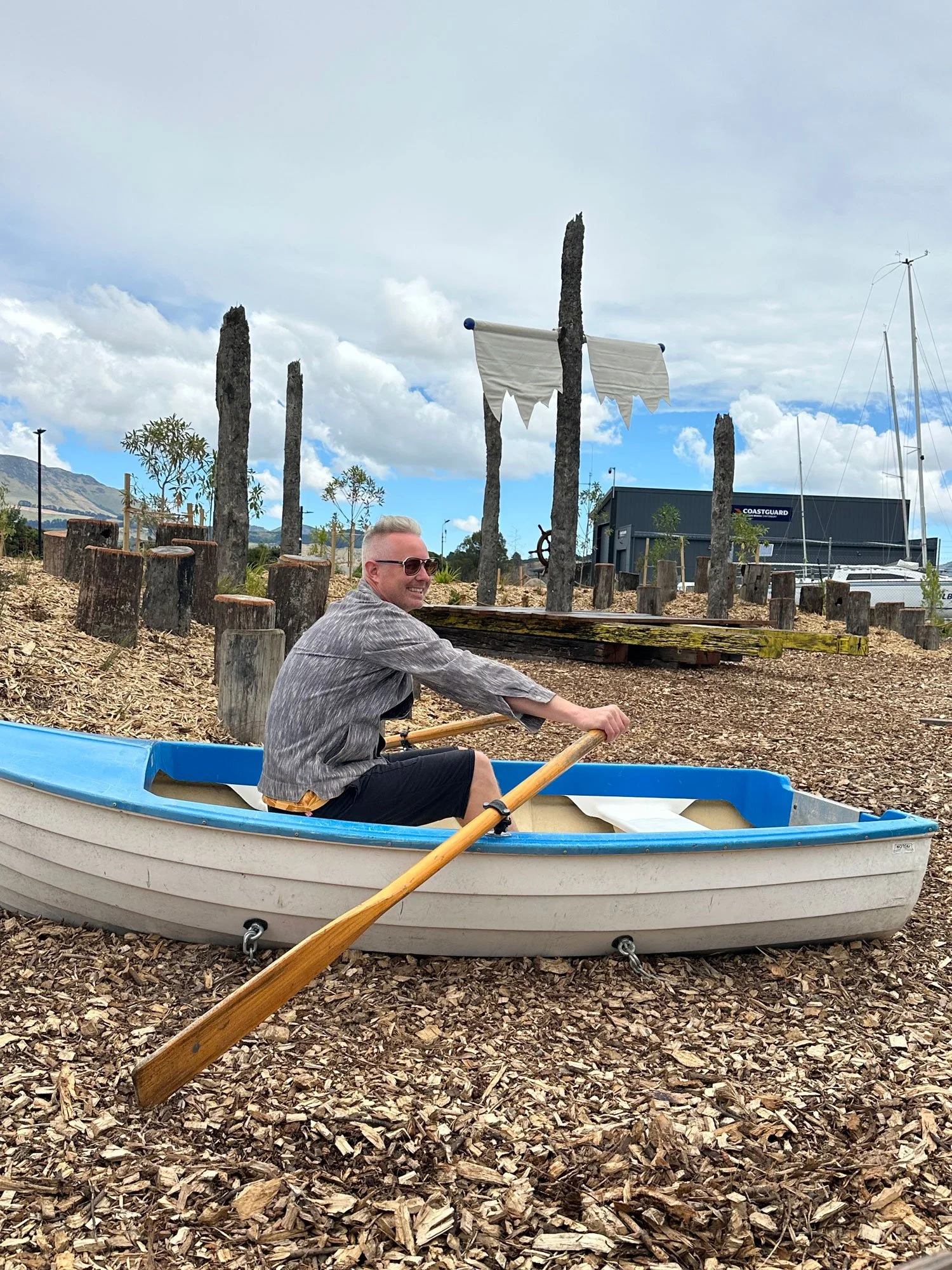 Re-use of materials for play by Botanic Landscape Architects in Lyttelton, Christchurch