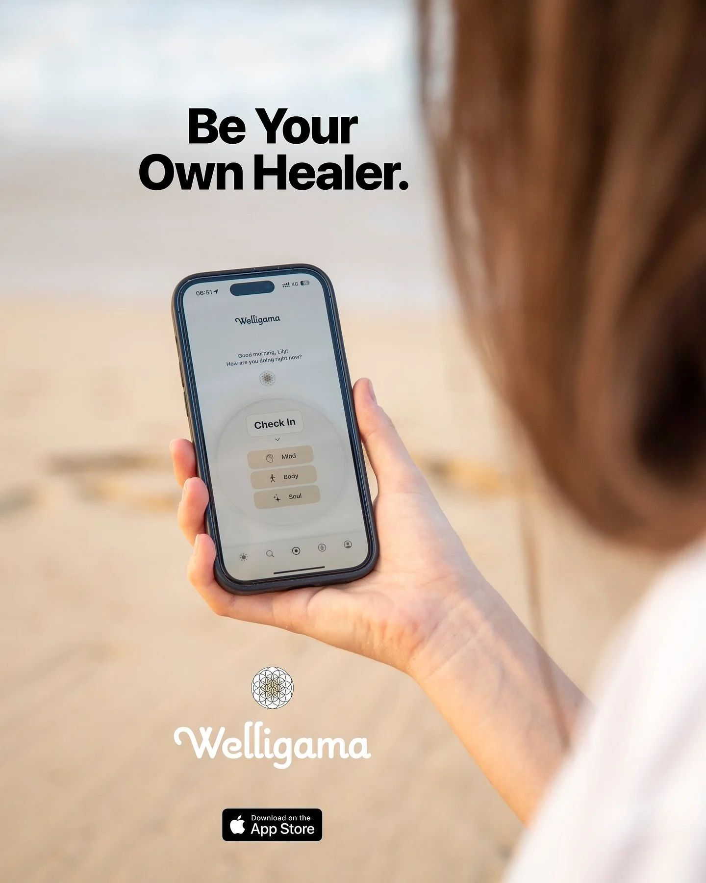 We believe that wellbeing arises from actively dynamically engaging in multiple practices across mind, body and spirit, every day. That is why we have created a platform that offers a variety of approaches and tools to manage your wellbeing.

- Cente