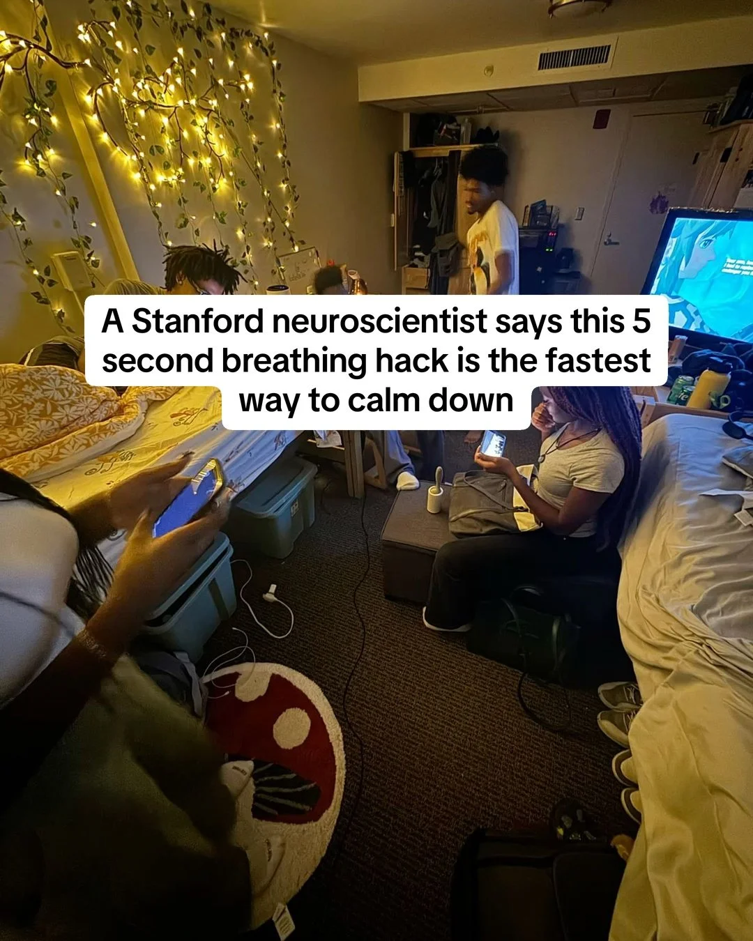 POV: the scroll starts with a breath, not a reflex.
Welligama adds a simple shift, pause before unlocking. One quick physiological sigh (double inhale, slow exhale) helps calm the nervous system, reduce that jittery urge, and bring attention back onl