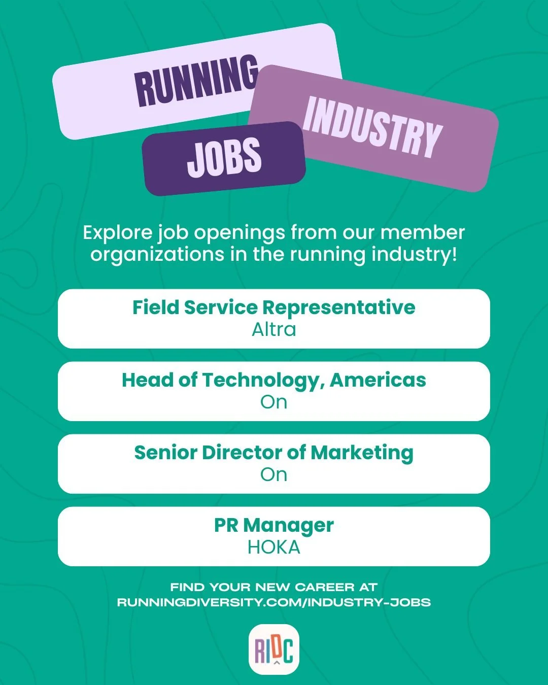 💻 Our latest round-up of featured jobs in the running industry is here! Check out these current roles.

📌 Senior Director of Marketing, @on 
📌 Head of Technology, @on 
📌 Field Service Representative, @altrarunning 
📌 PR Manager, @hoka 

If you'r