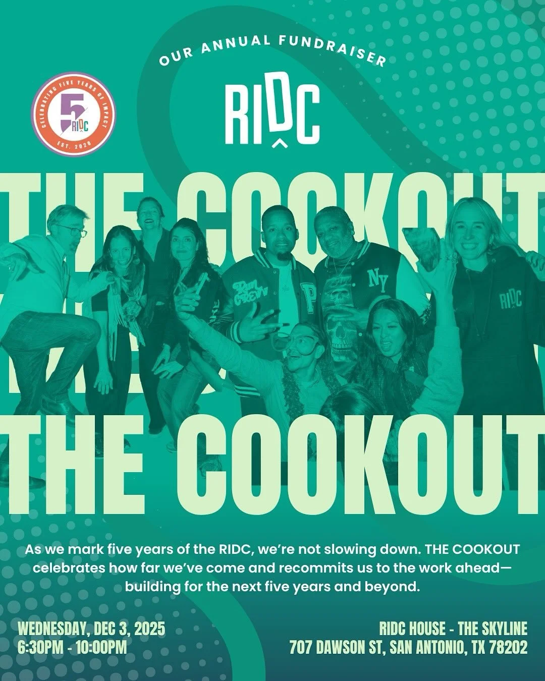 🥳 The event of the year is coming back during The Running Event (TRE)! Join us at our annual community event and fundraiser, THE COOKOUT! This year marks a powerful milestone as the industry celebrates five years of the RIDC.

The event takes place 
