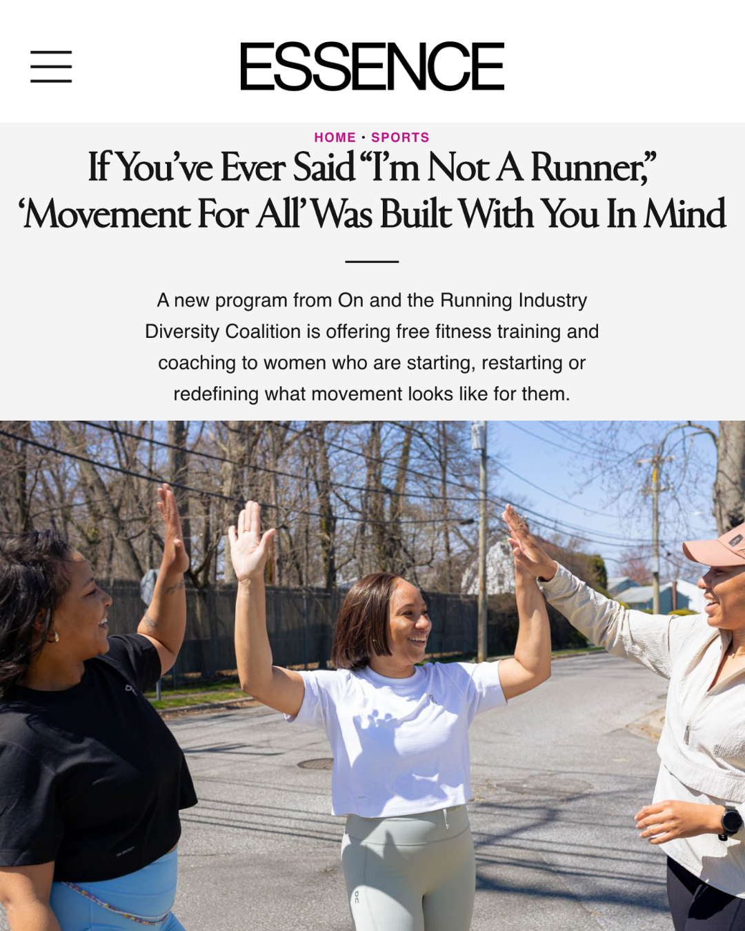 RIDC’s Movement For All, Powered by On Featured in ESSENCE