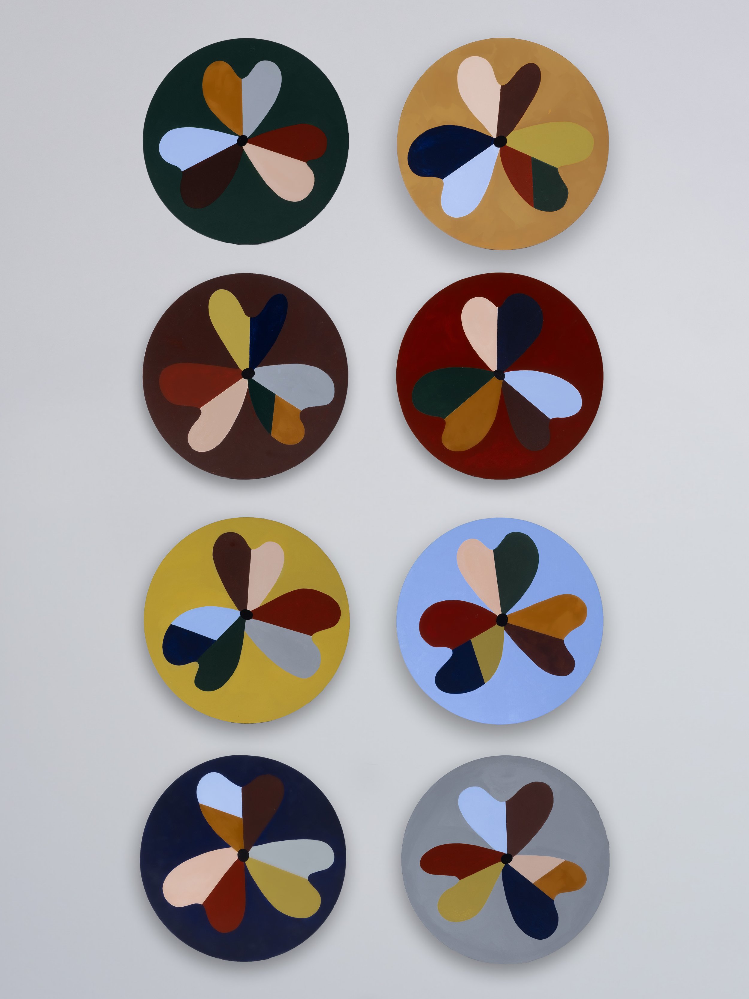 Rotating Flowers Series, 2023. Acrylic on canvas, 14 x 14 in.