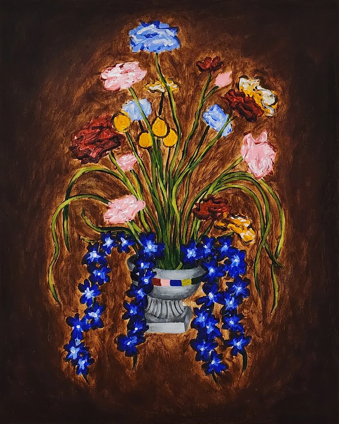 Congratulations! (Real Plastic Bouquet), 2026. Acrylic on canvas, 20 x 16 in. 