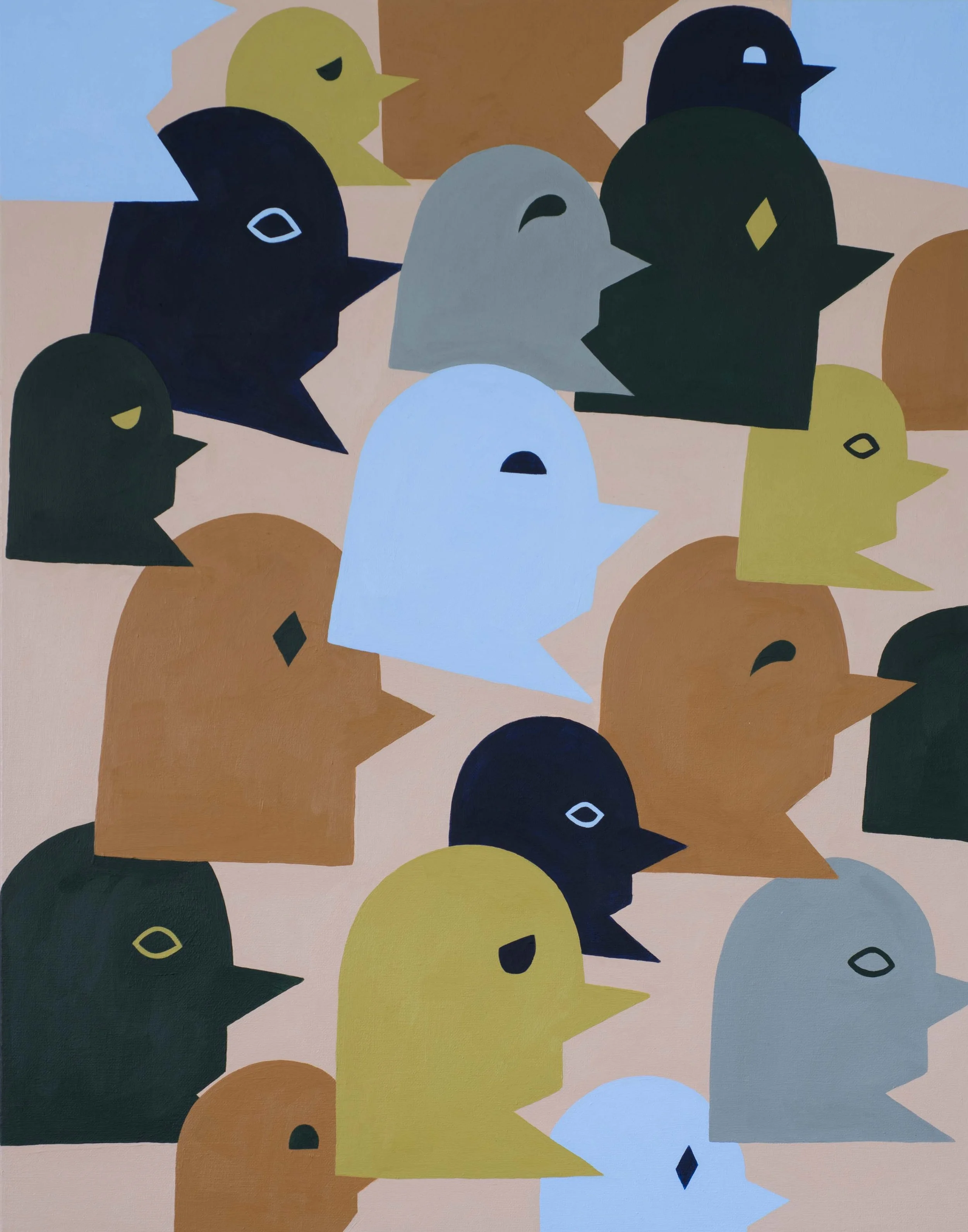 Talking Club, 2022. Acrylic on canvas, 22 x 28 in.