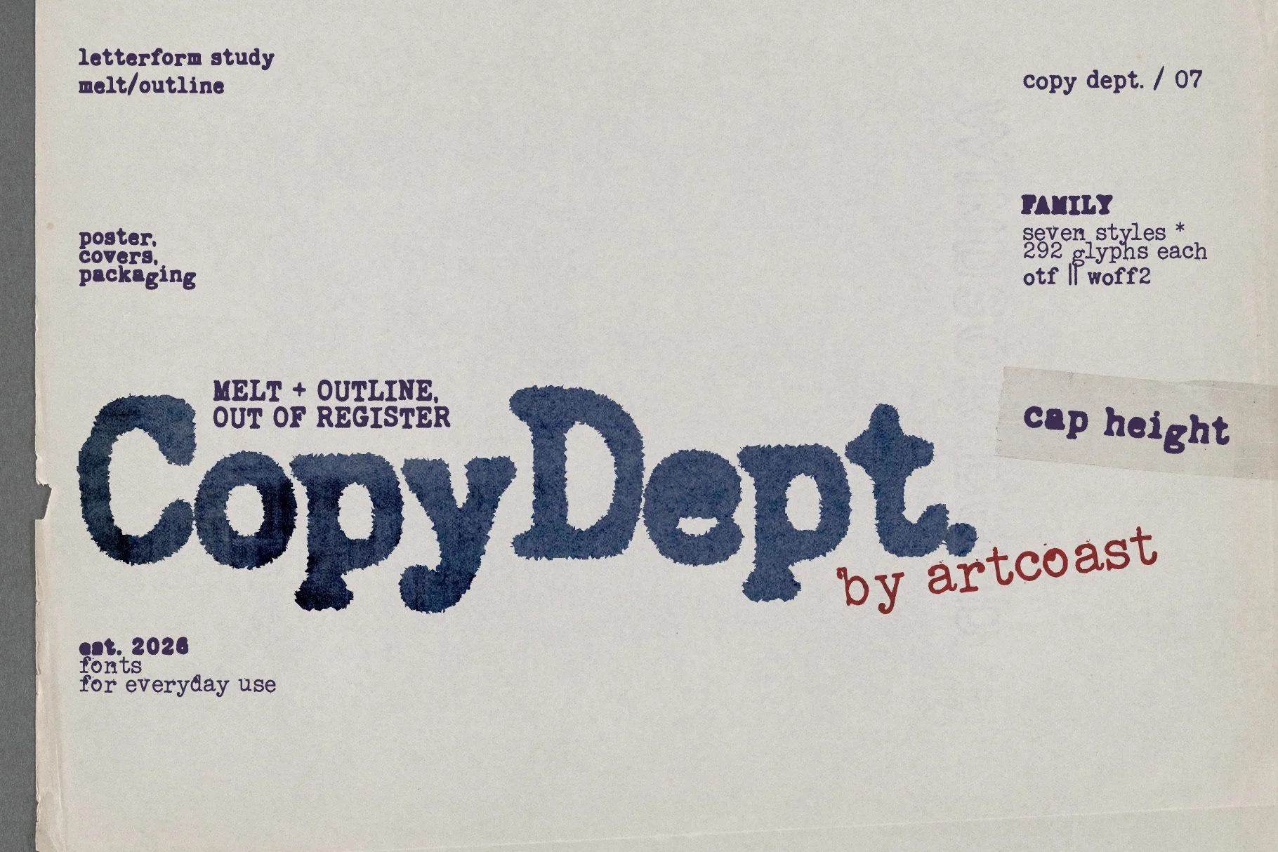Copy Dept. — Vintage Typewriter Slab Serif, 7 Styles