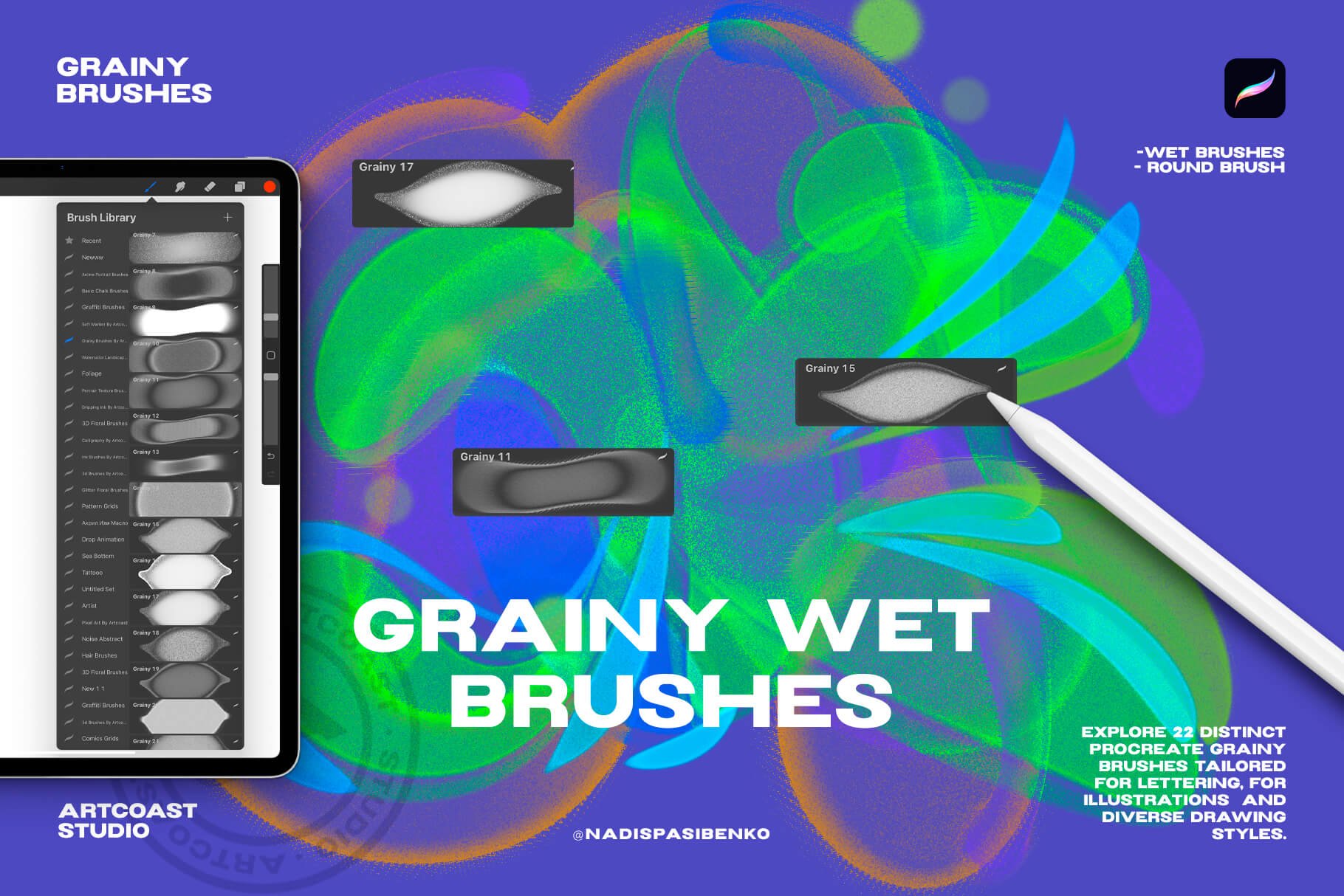 Grainy Brushes for Procreate: Create Vibrant Art