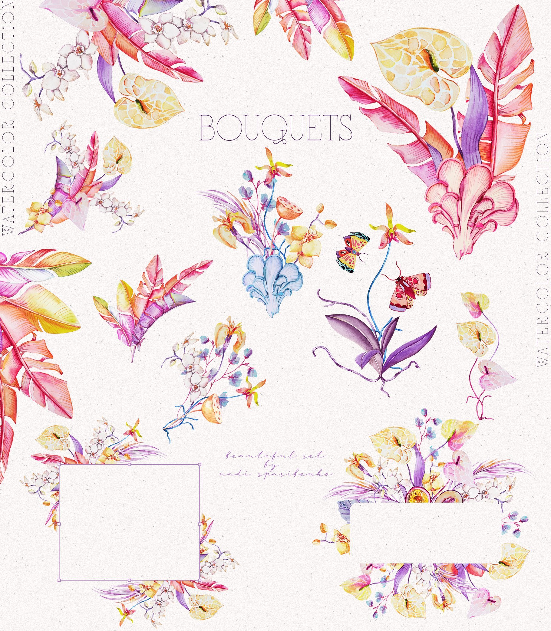 Watercolor Psychedelic Flowers