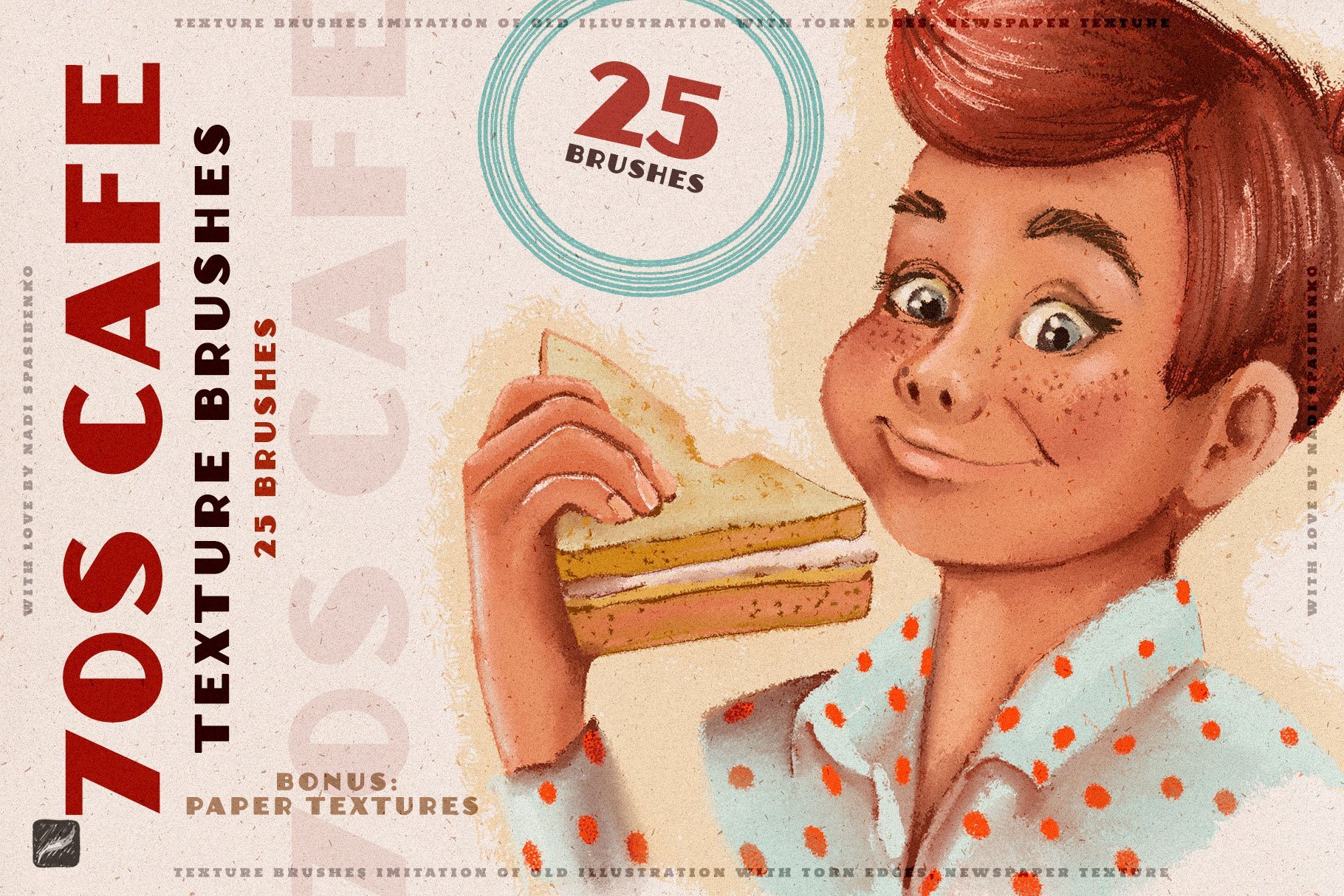 70s Cafe Procreate Brushes | Retro Touch for Artwork