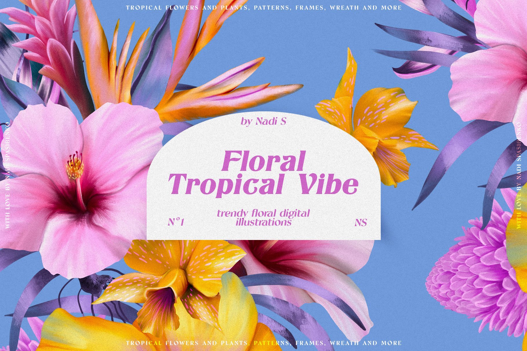 Tropical Floral Design Kit - Vibrant Illustration Collection