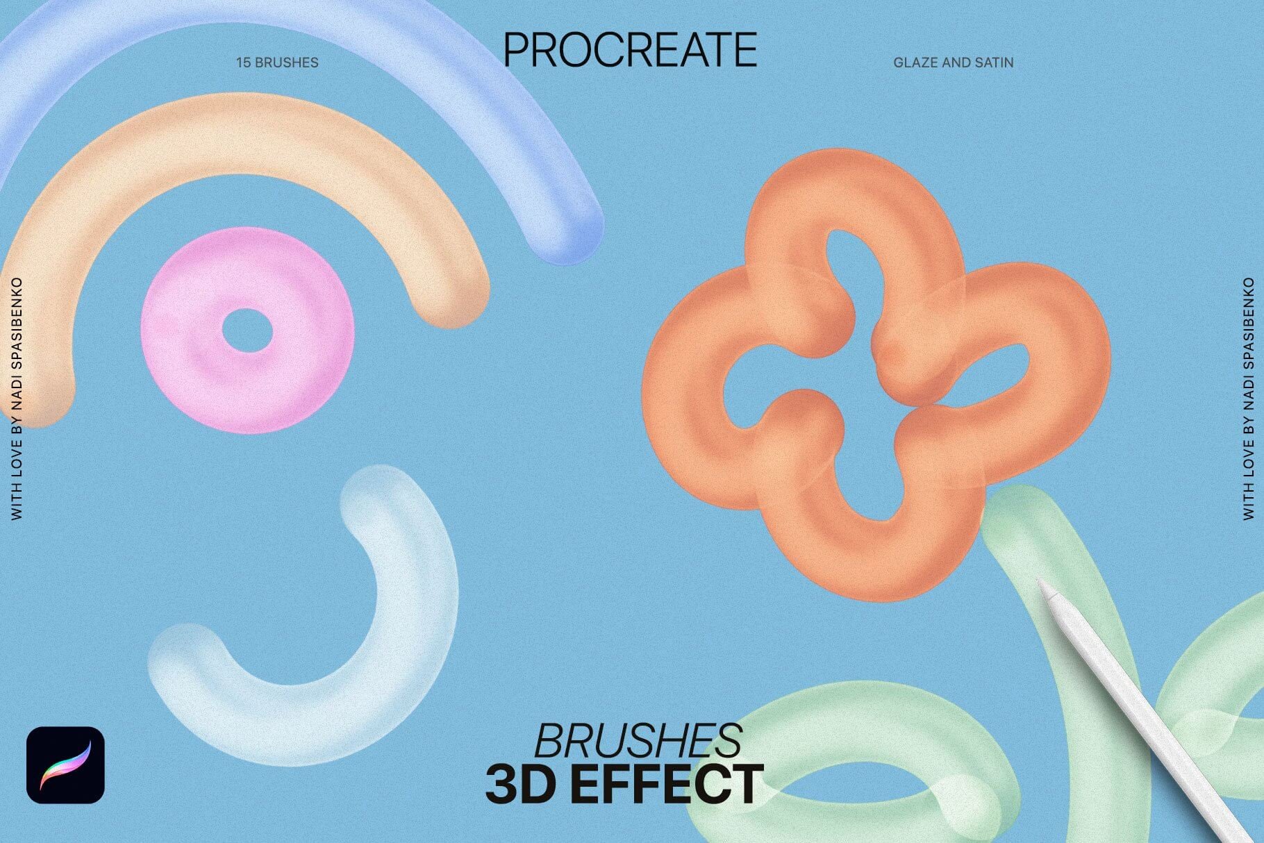3D Effect Procreate Brushes — Artcoast Studio