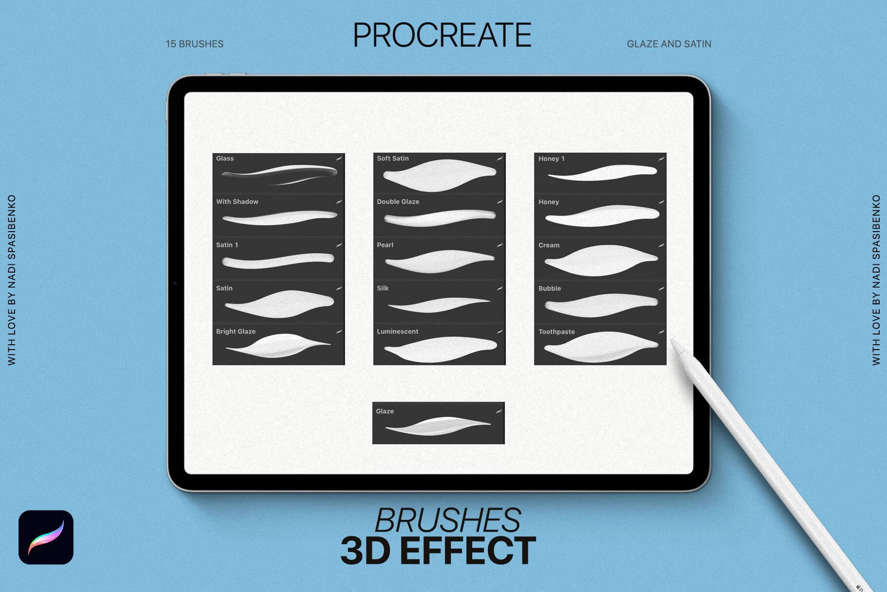 3D Effect Procreate Brushes — Artcoast Studio