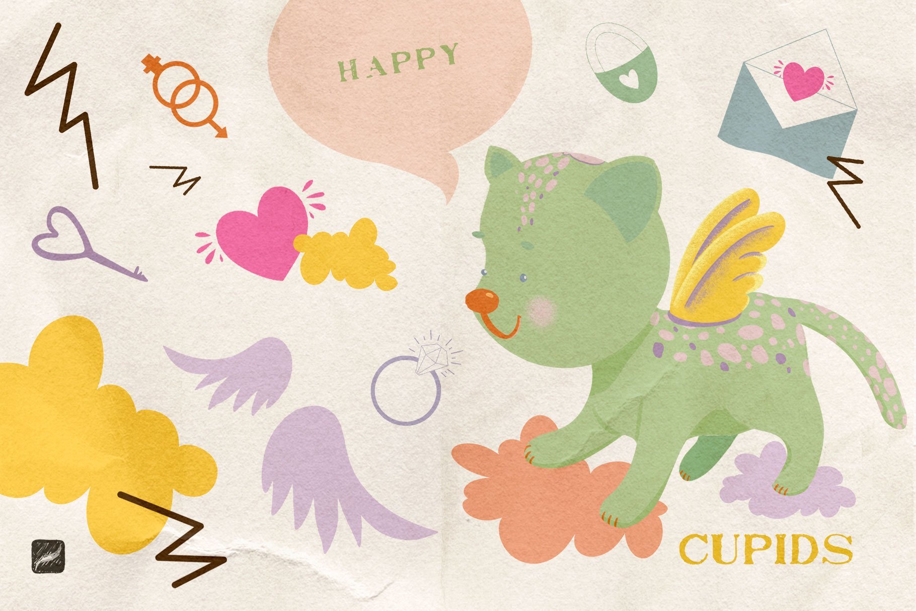 Baby & Cupids Procreate Stamps Grids