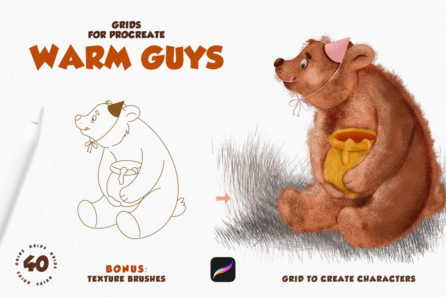 Christmas Warm Guys: Festive Procreate Grids