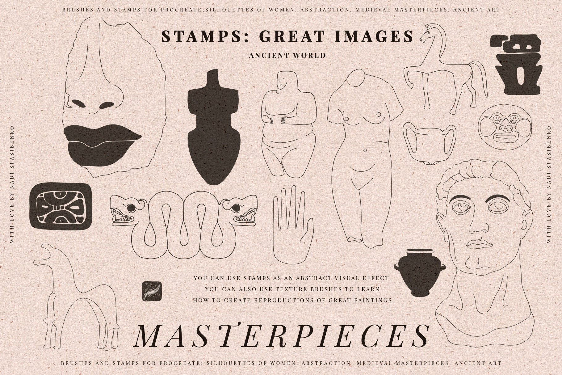 Masterpieces - Procreate, Photoshop Stamps