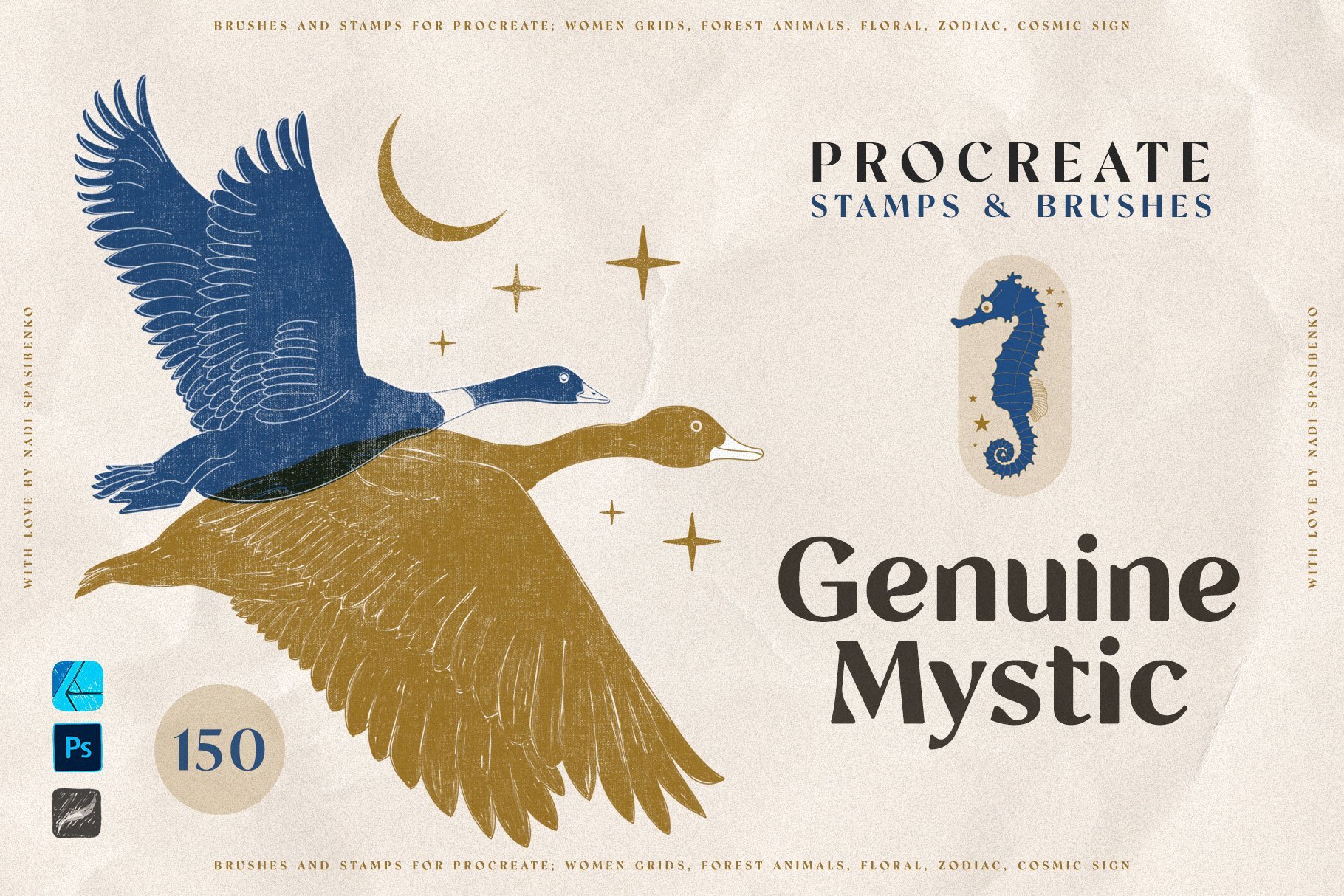 Genuine Mystic - Procreate, Photoshop Stamps