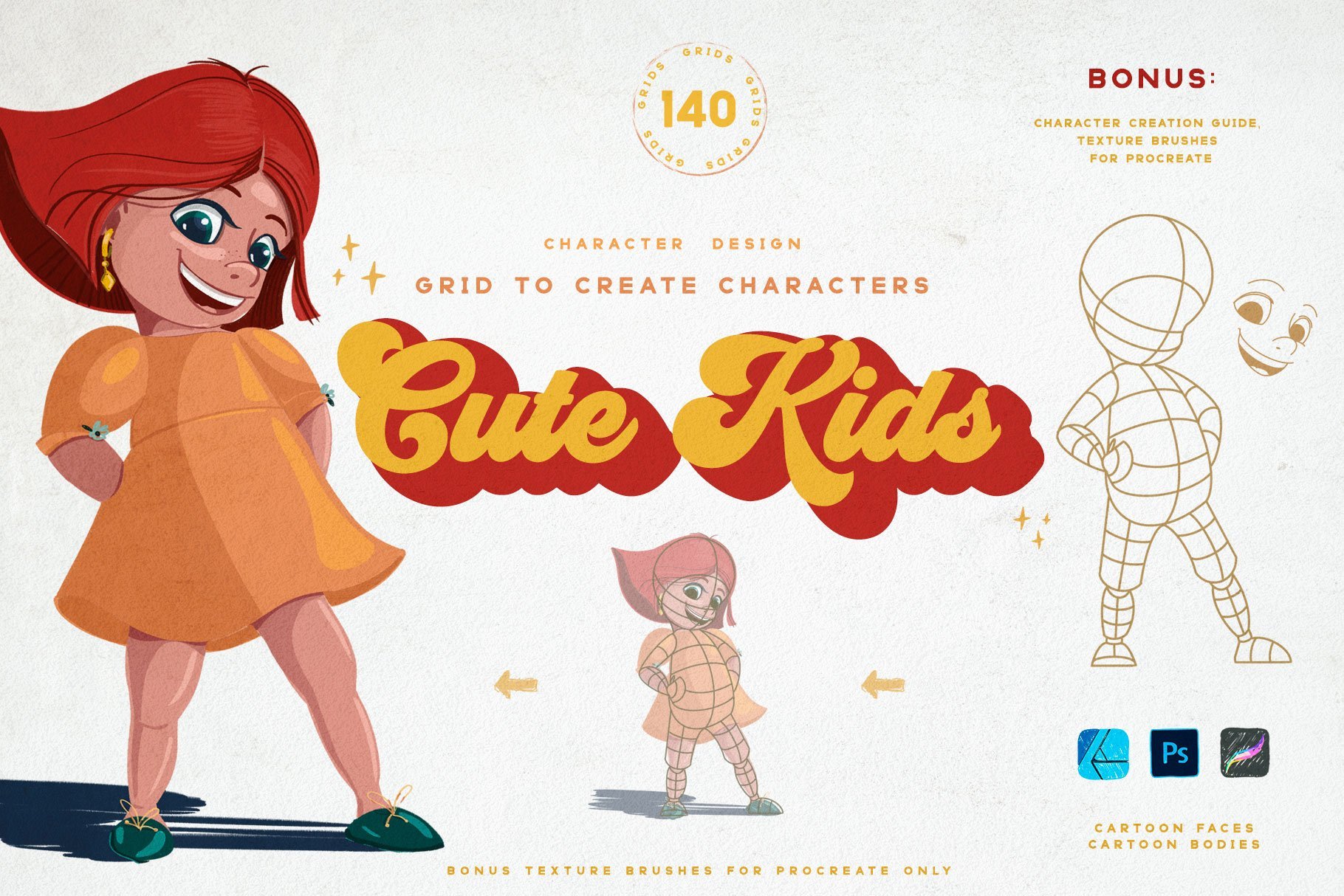 Cute Kids - Character Stamps for Procreate