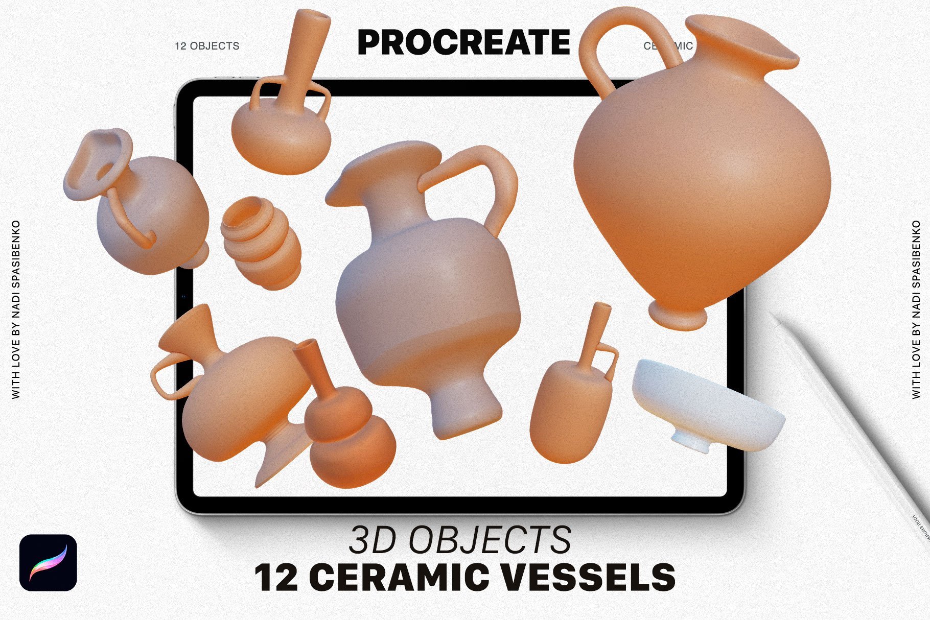 Enhance Your Art with 3D Ceramic Vessels for Procreate