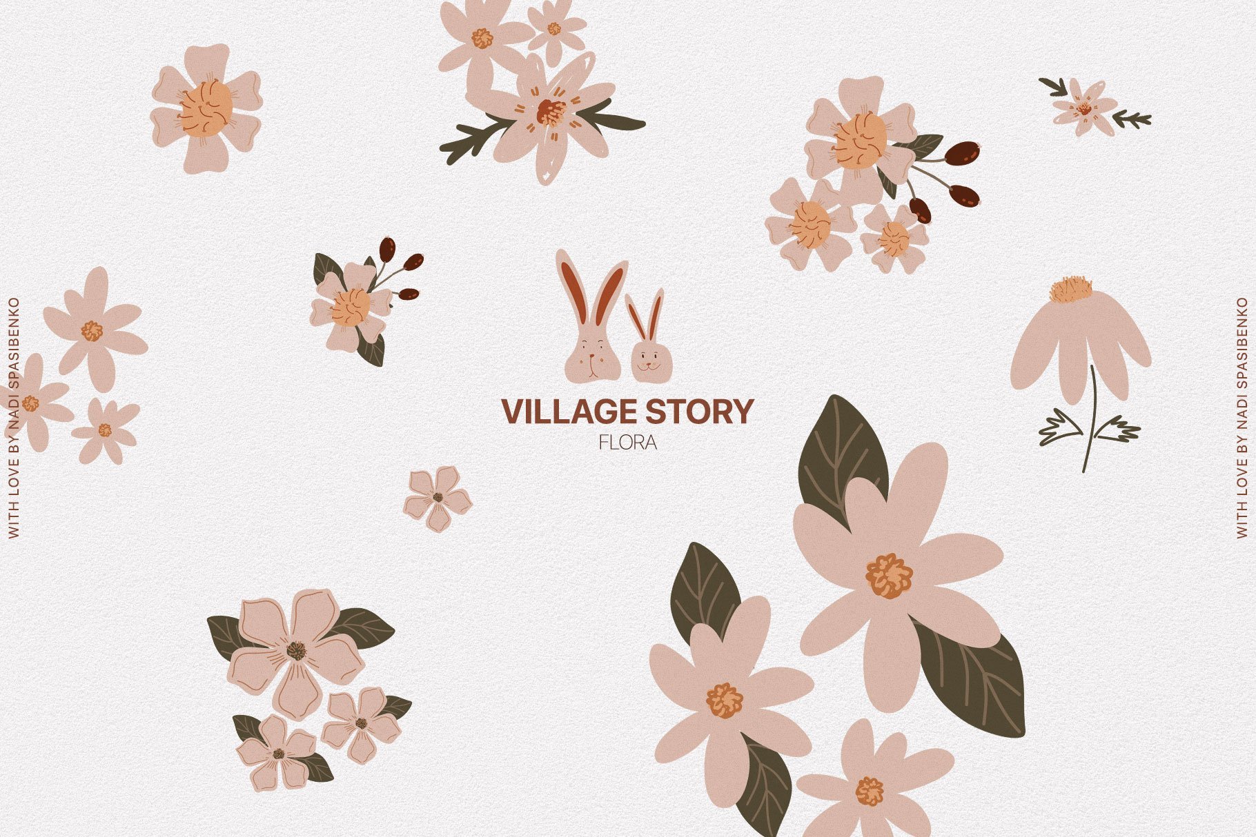 Village Story - Rustic Vector Illustrations