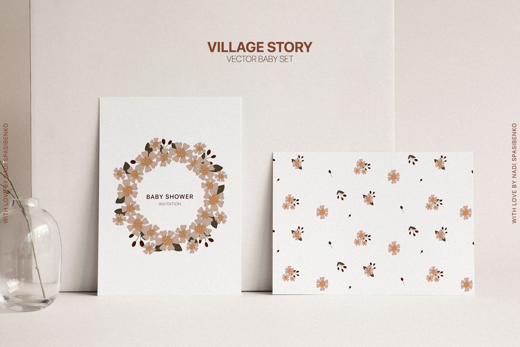 Village Story - Rustic Vector Illustrations