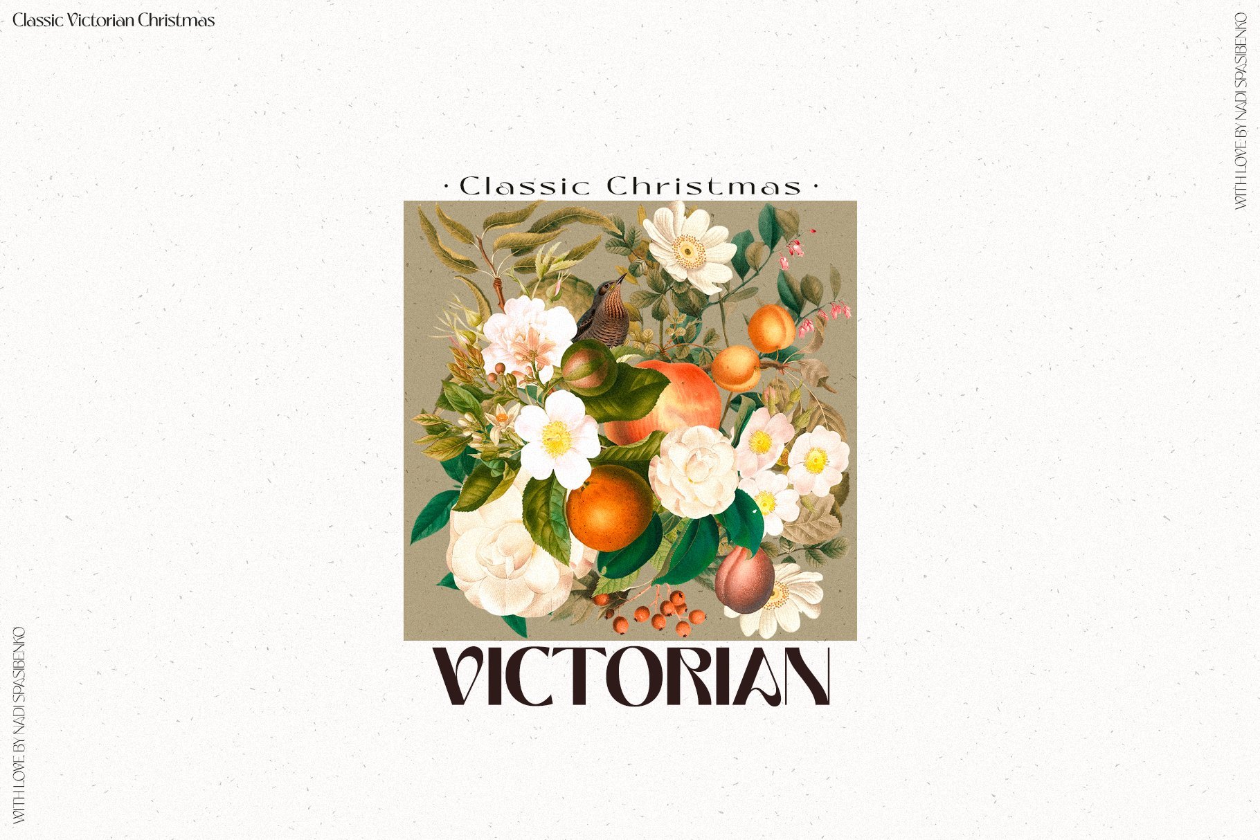Flower Clipart, Classic Christmas Clipart, Collage Art