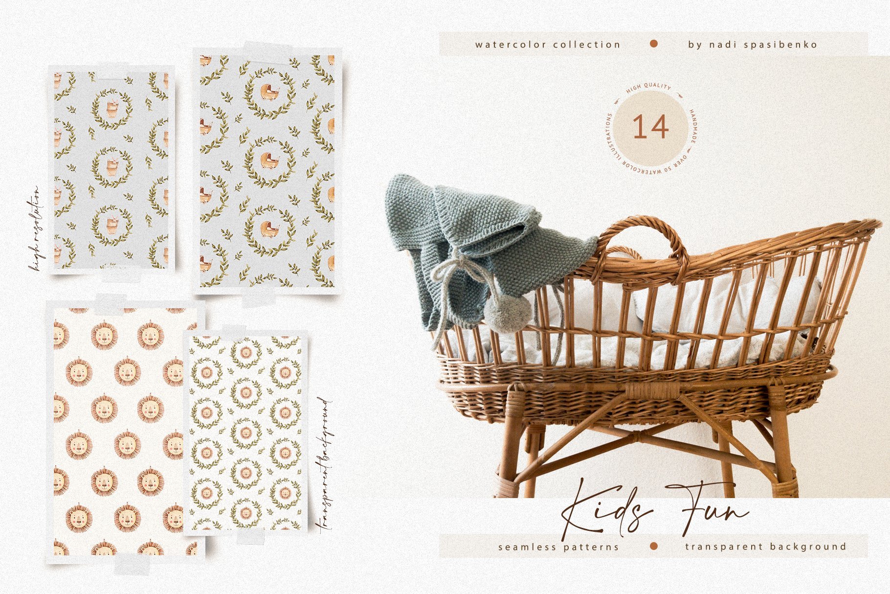 Kids Fun Watercolor Patterns