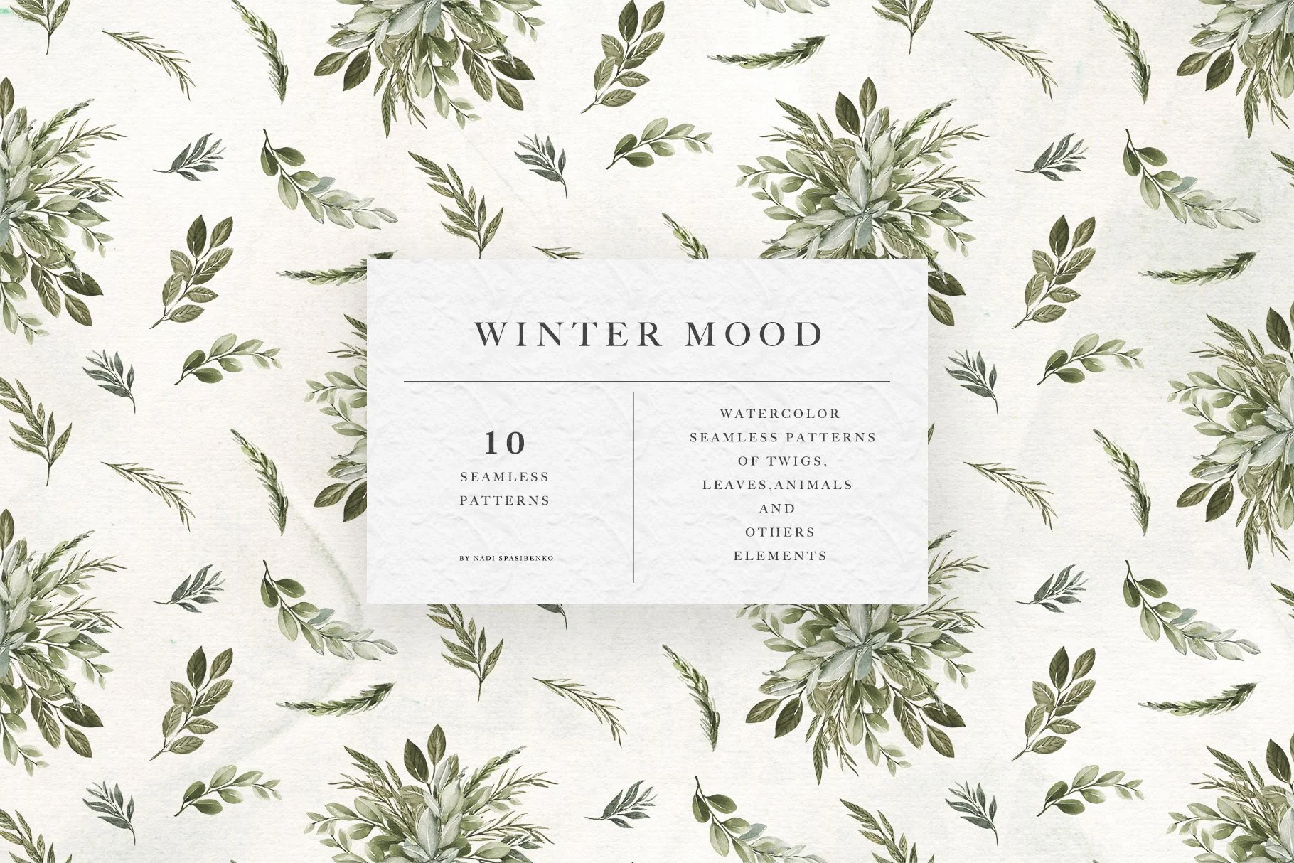 Winter Mood Flowers Watercolor Illustration Kit