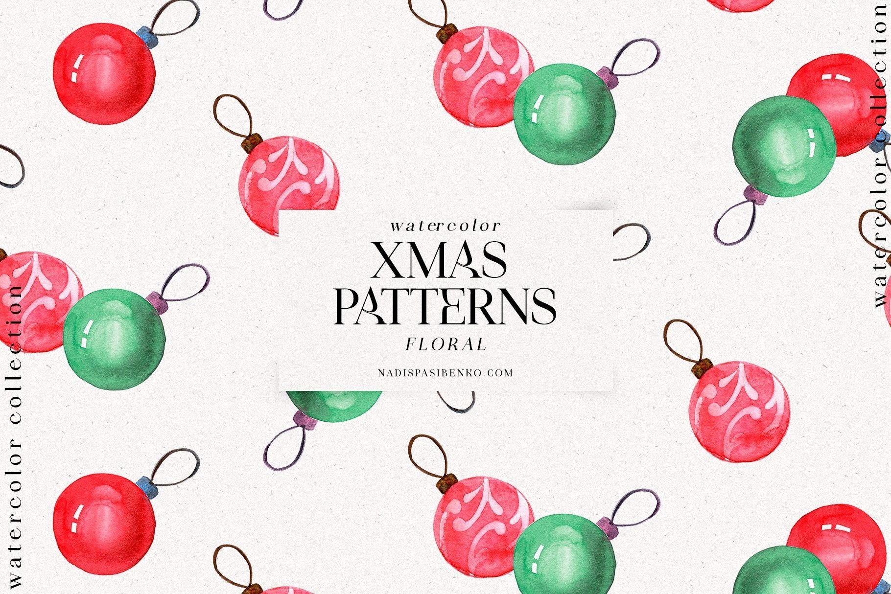 Cute Watercolor Christmas Patterns