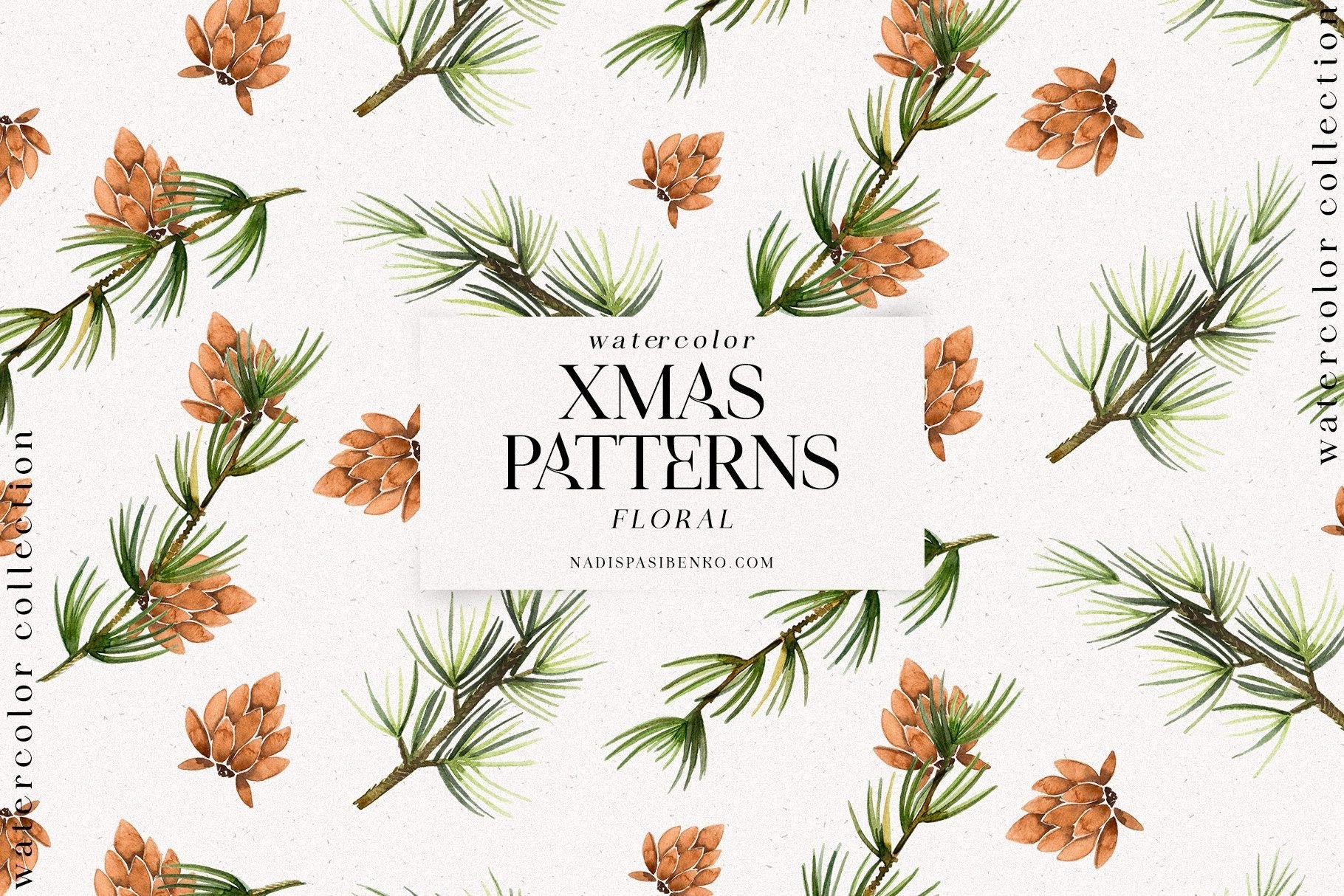 Cute Watercolor Christmas Patterns