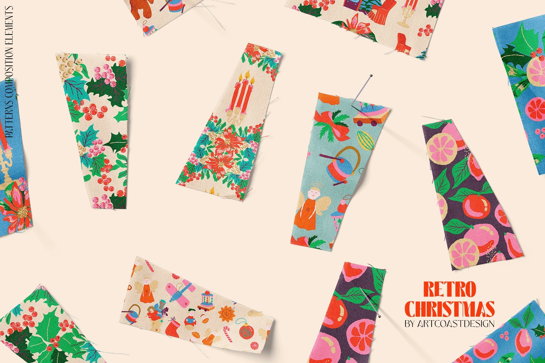 Retro Christmas Toys & Flowers | Graphics Pack